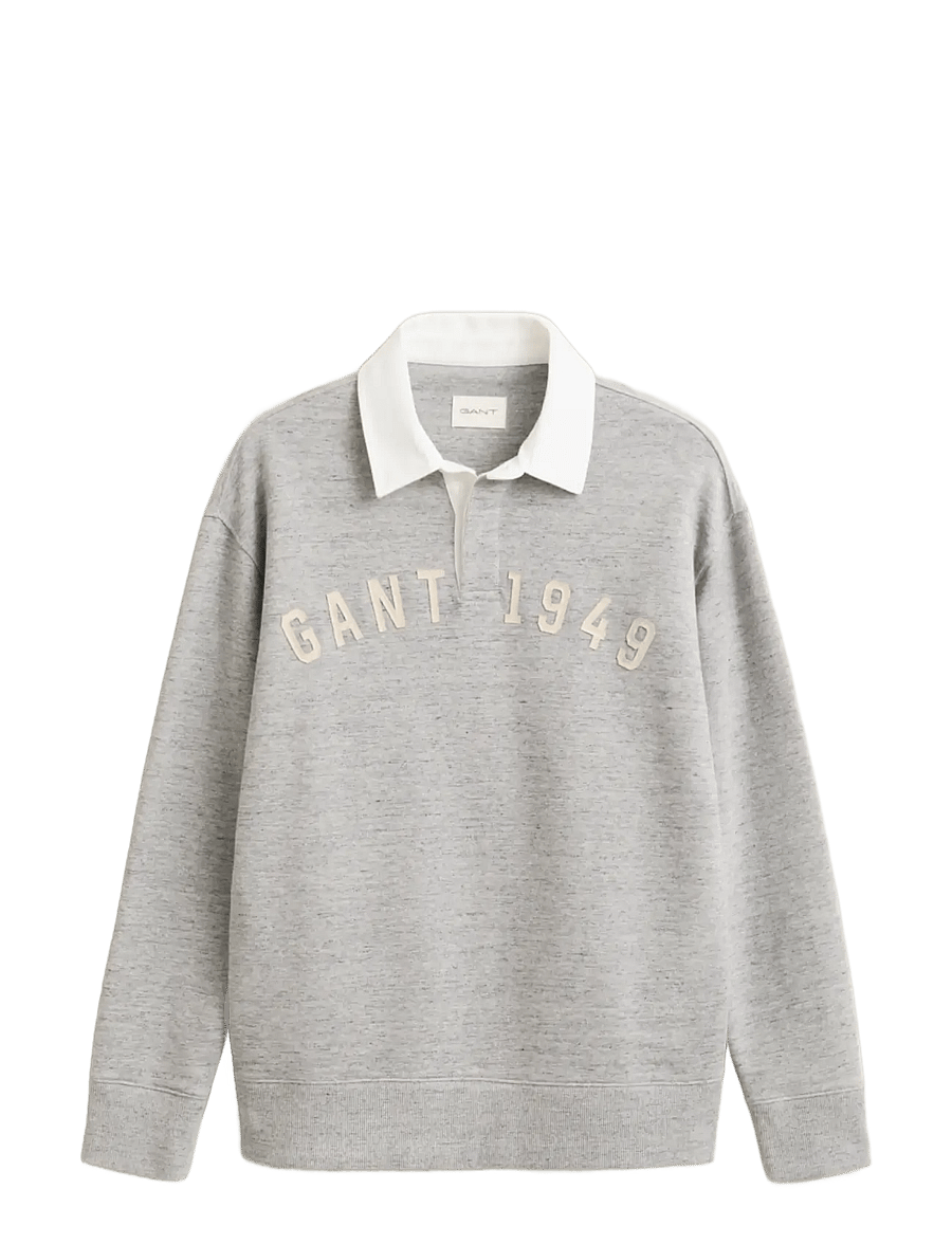 Gant - HEATHER RUGGER - langärmelige strick-polohemden - grey melange - 0