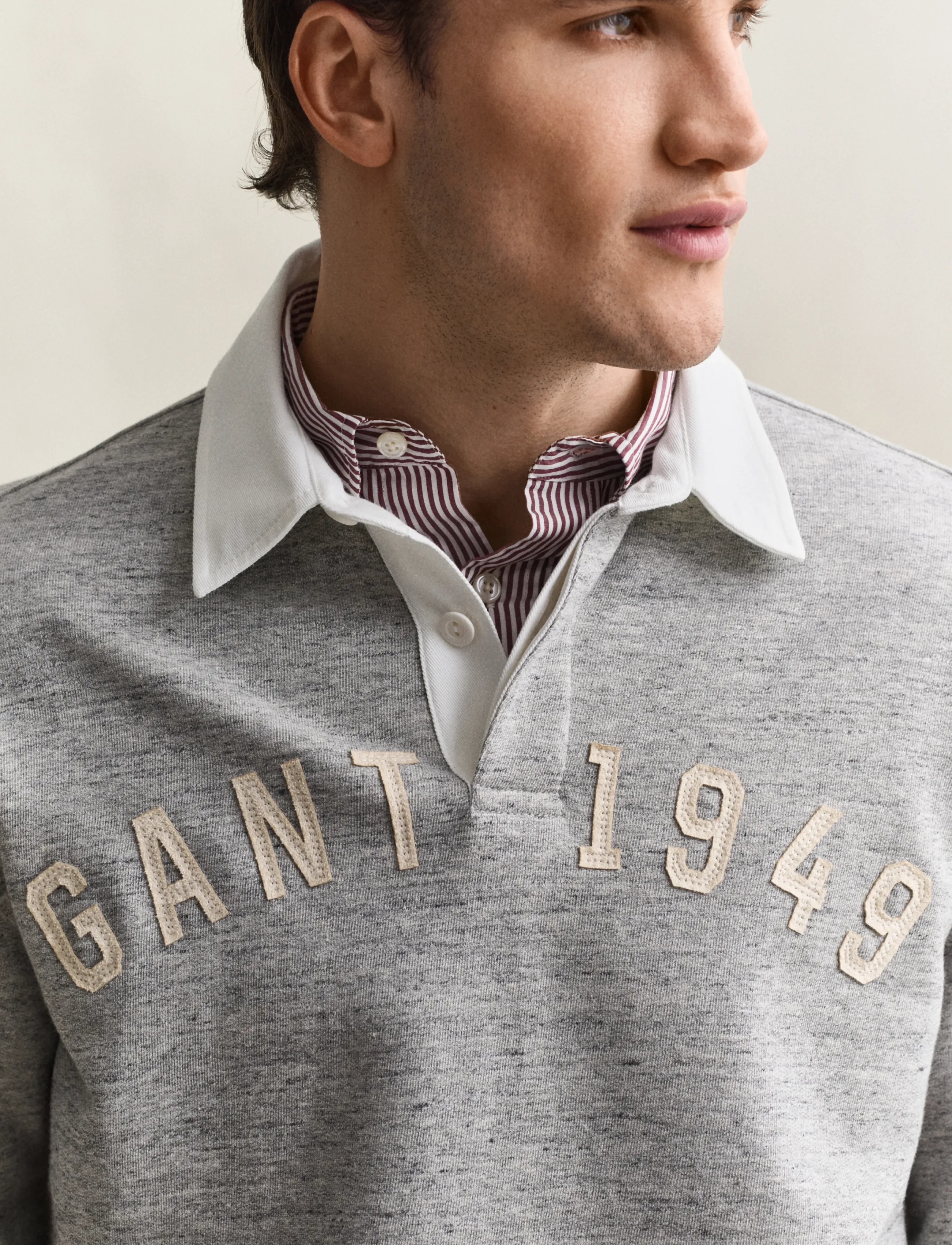 Gant - HEATHER RUGGER - polos à manches longues - grey melange - 4
