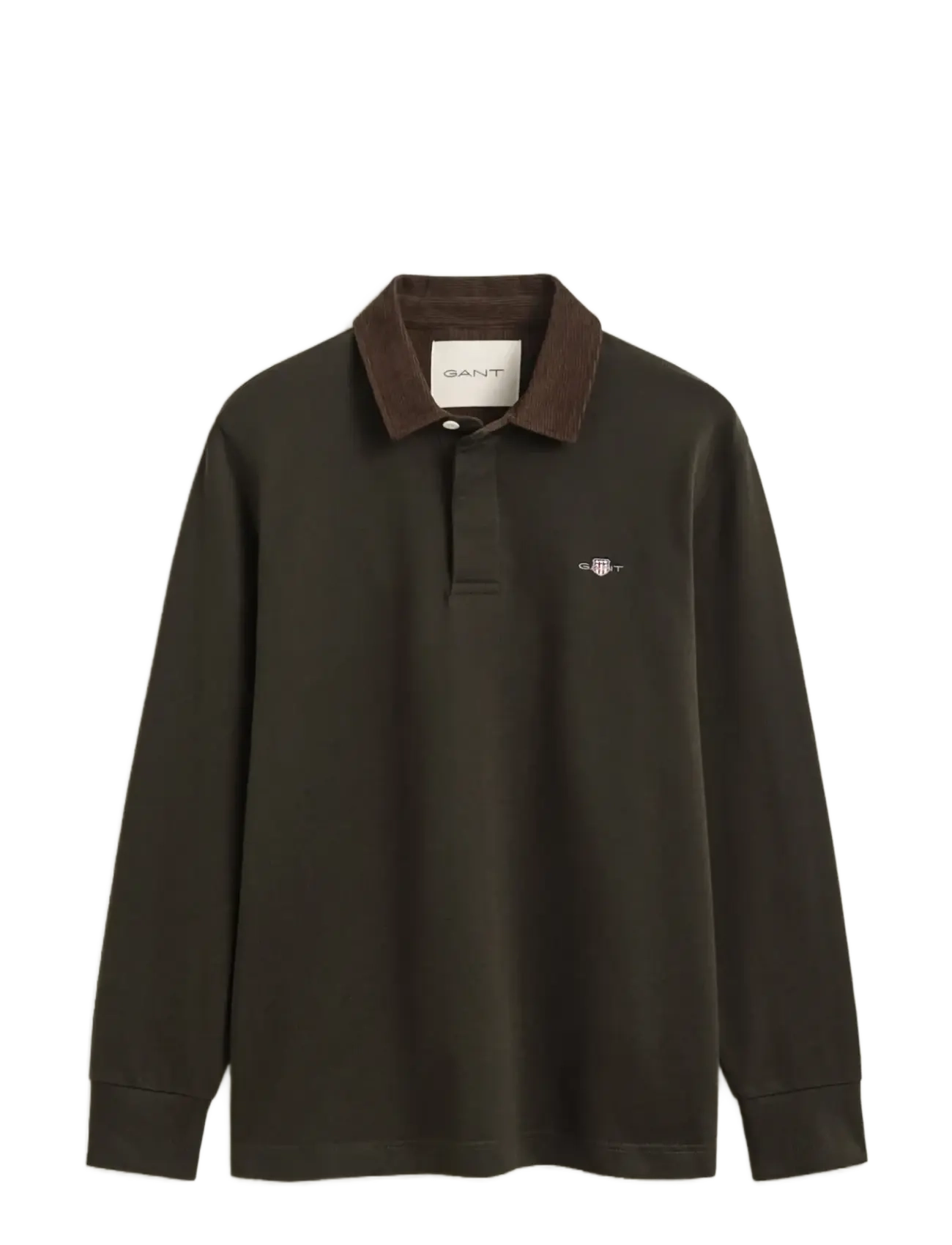 Gant - CORD COLLAR RUGGER - long-sleeved polos - dark moss green - 1