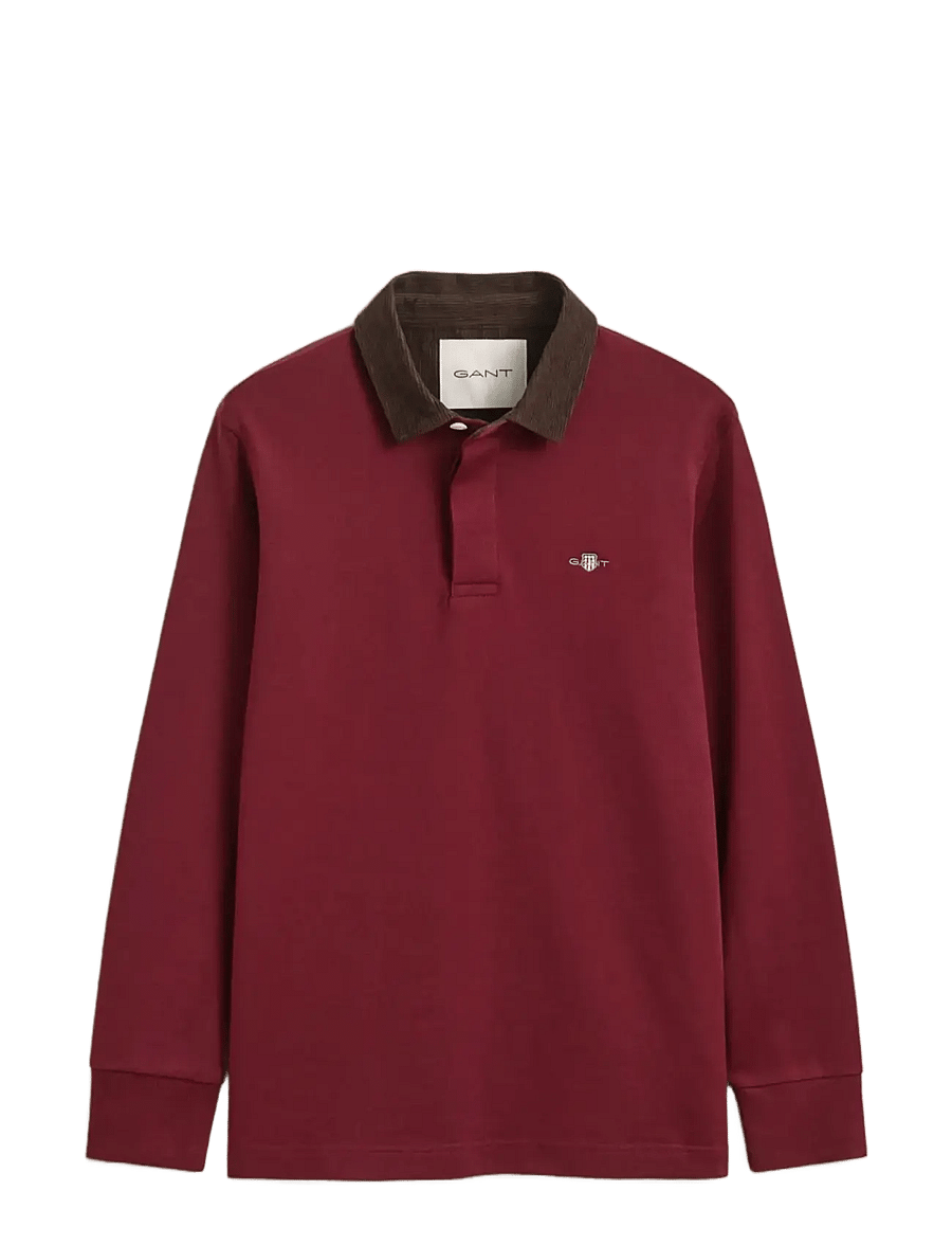 Gant - CORD COLLAR RUGGER - långärmade pikéer - deep grape wine - 1