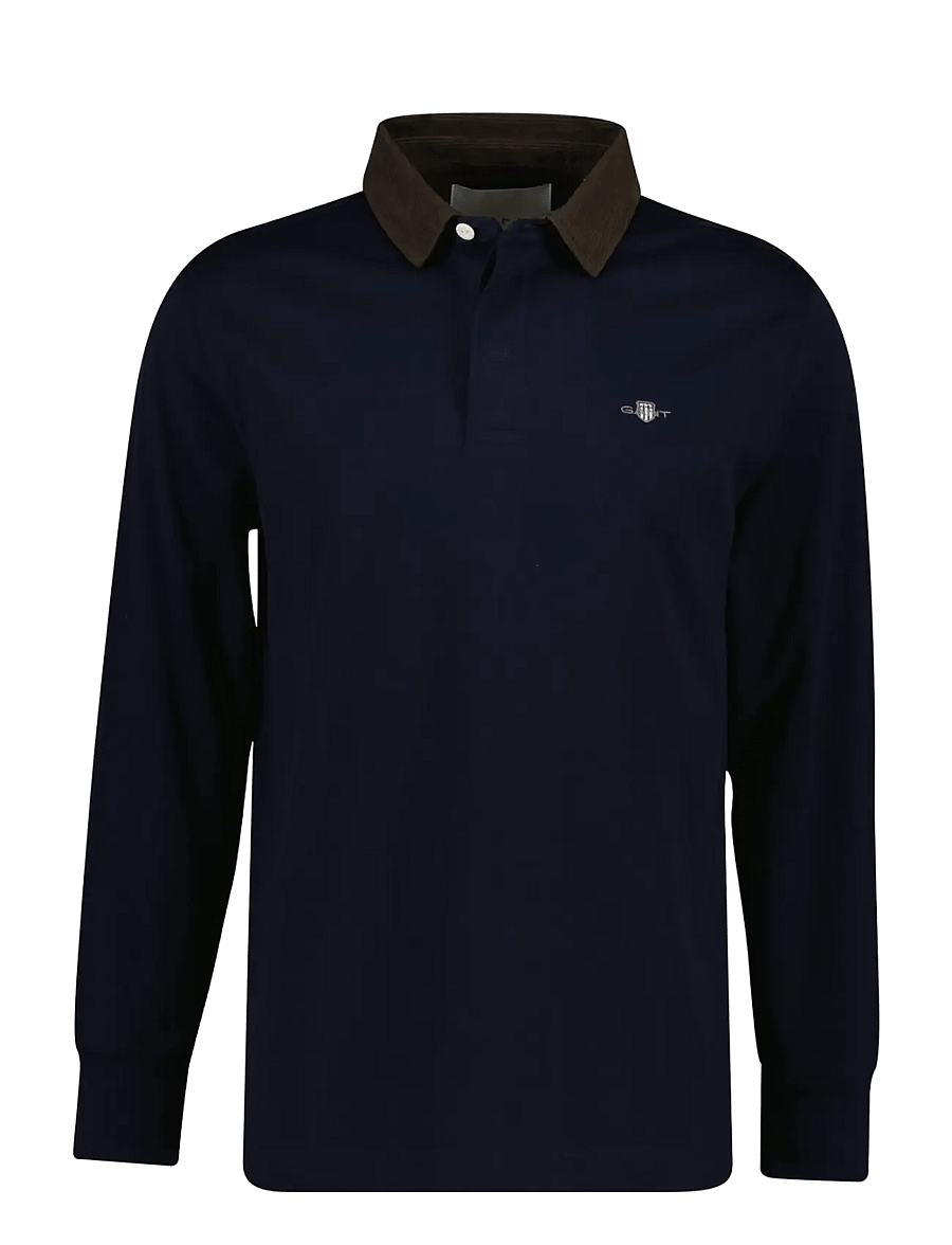 Gant - CORD COLLAR RUGGER - langärmelig - evening blue - 1