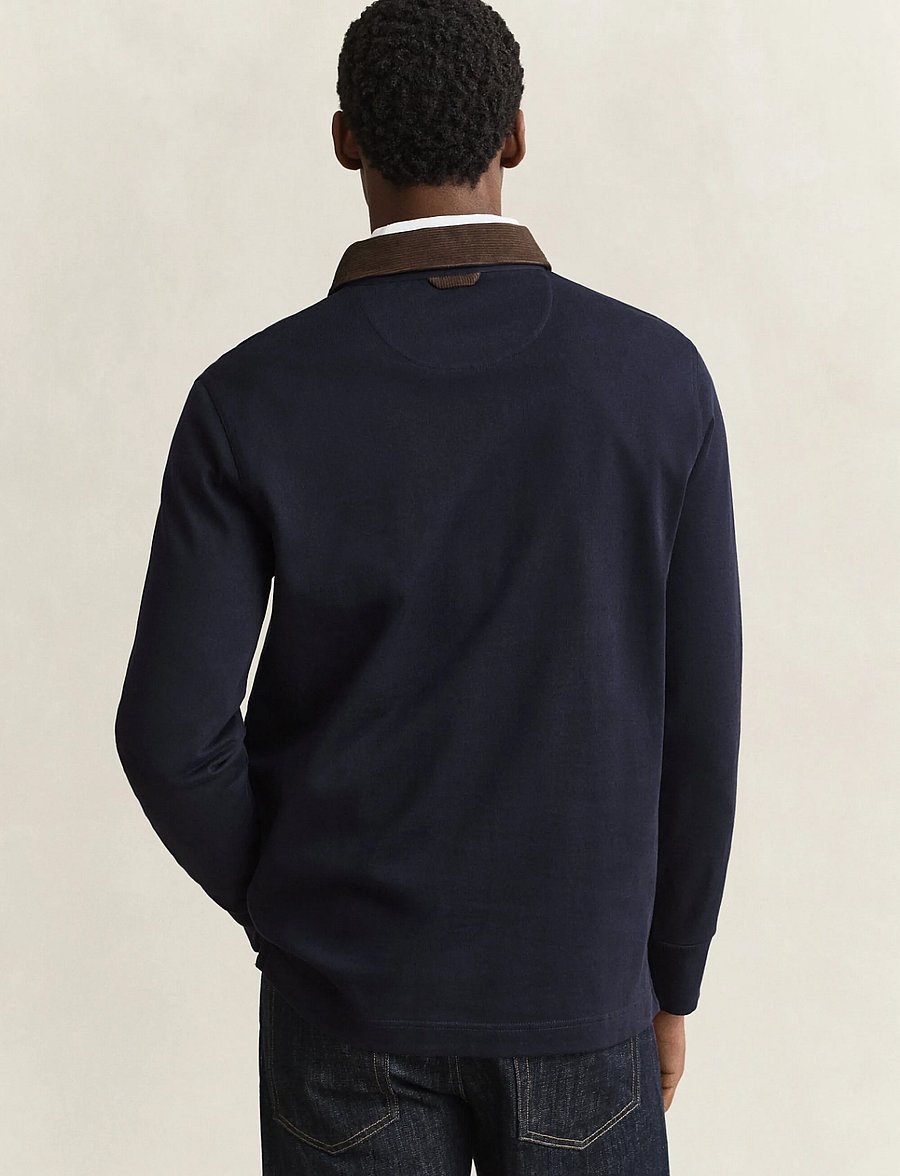 Gant - CORD COLLAR RUGGER - langärmelig - evening blue - 2
