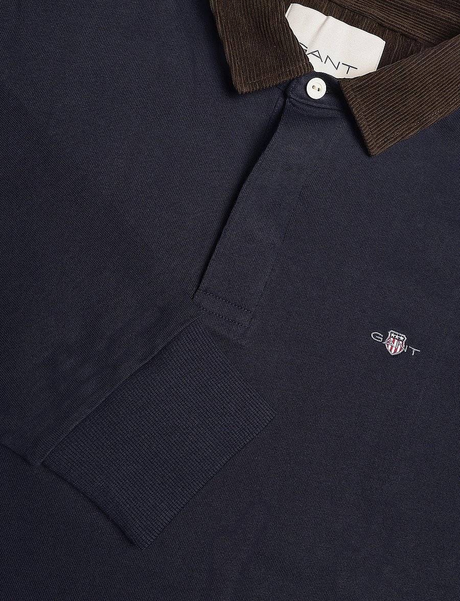 Gant - CORD COLLAR RUGGER - pikkade varrukatega polod - evening blue - 3