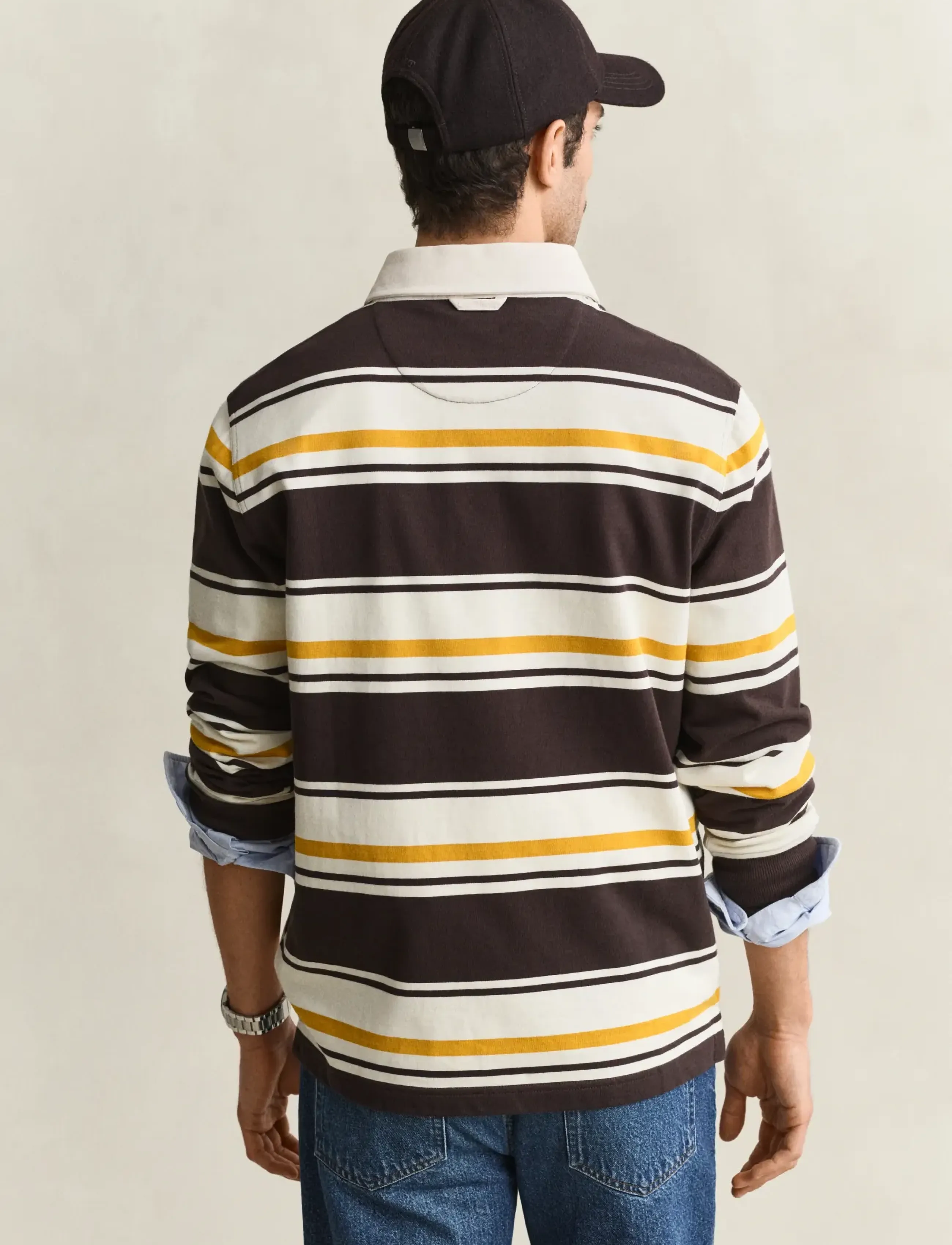 Gant - STRIPED HEAVY RUGGER - langärmelig - charred wood brown - 2