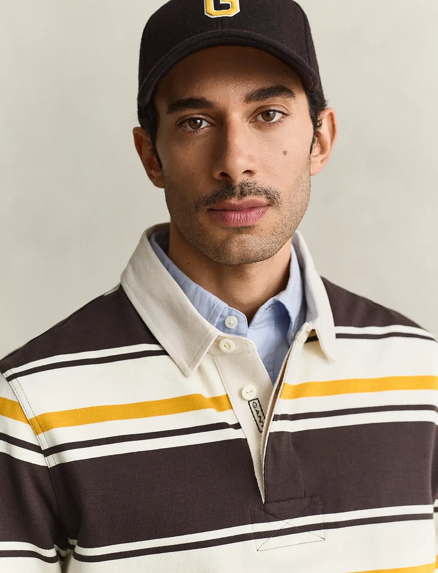 Gant - STRIPED HEAVY RUGGER - langärmelig - charred wood brown - 4