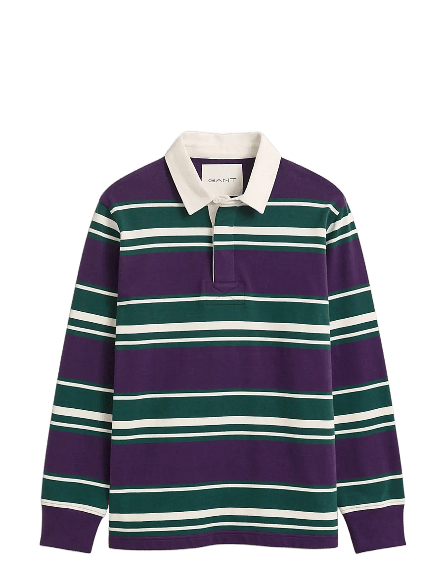 Gant - STRIPED HEAVY RUGGER - long-sleeved polos - muscadine grape - 0