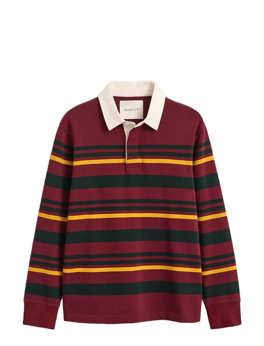 Gant - STRIPED RUGGER - långärmade pikéer - plumped red - 1