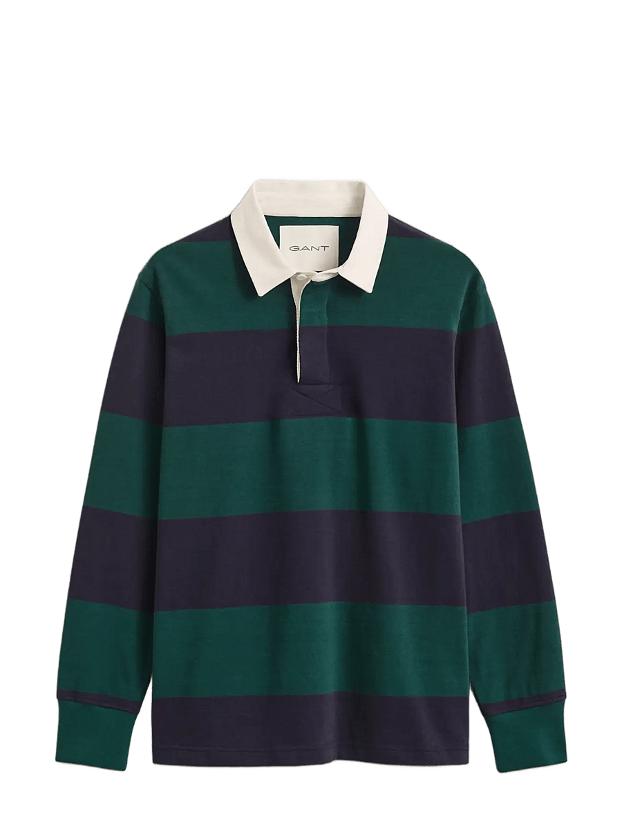 Gant - STRIPED HEAVY RUGGER - långärmade pikéer - dark emerald - 0