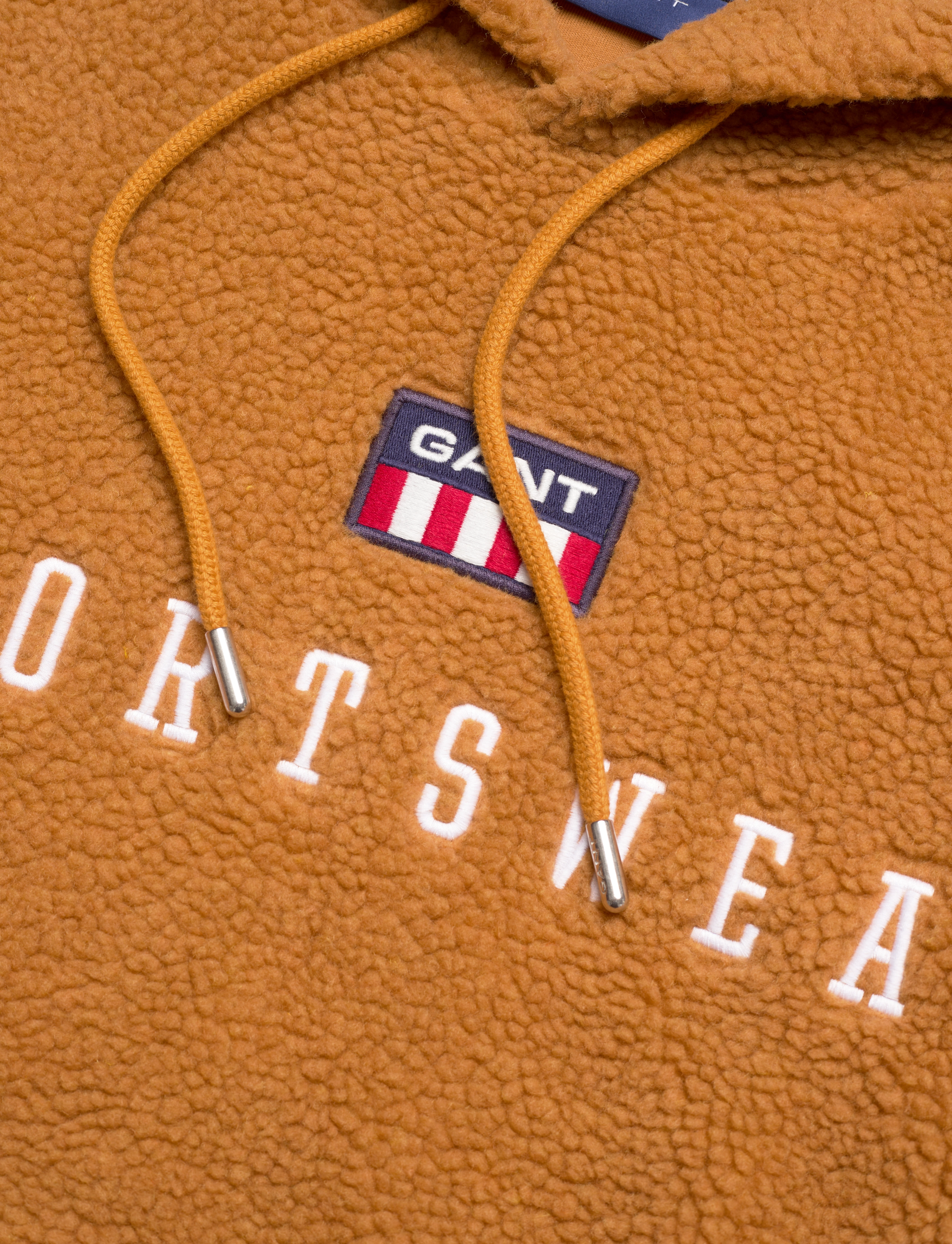 GANT - D2. RETRO FLAG FLEECE HOODIE - dk mustard orange - 2