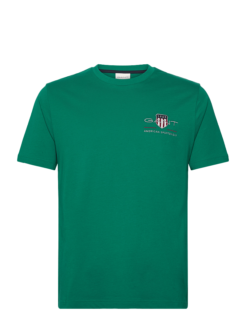 GANT - REG ARCHIVE SHIELD EMB SS T-SHIRT - short-sleeved t-shirts - deep green - 0
