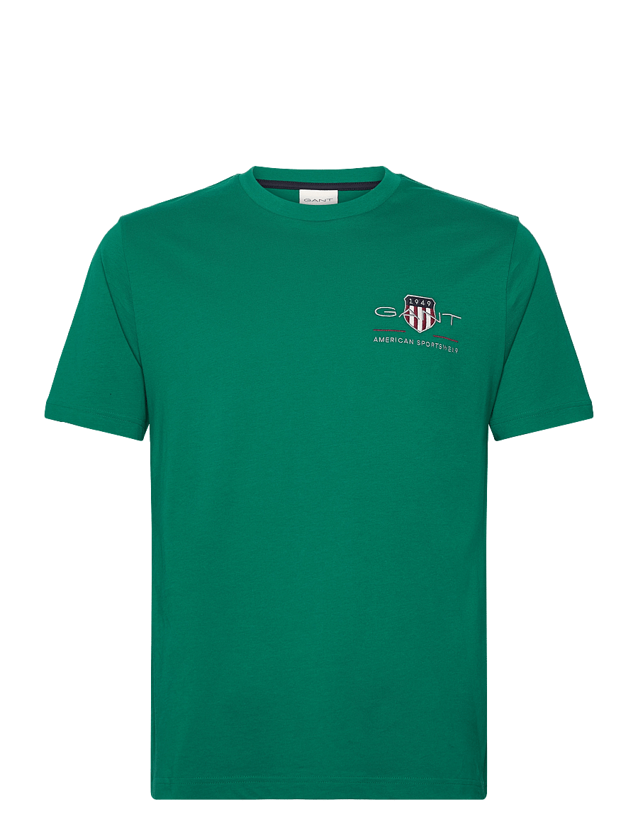 Gant - REG ARCHIVE SHIELD EMB SS T-SHIRT - kortärmade t-shirts - deep green - 0
