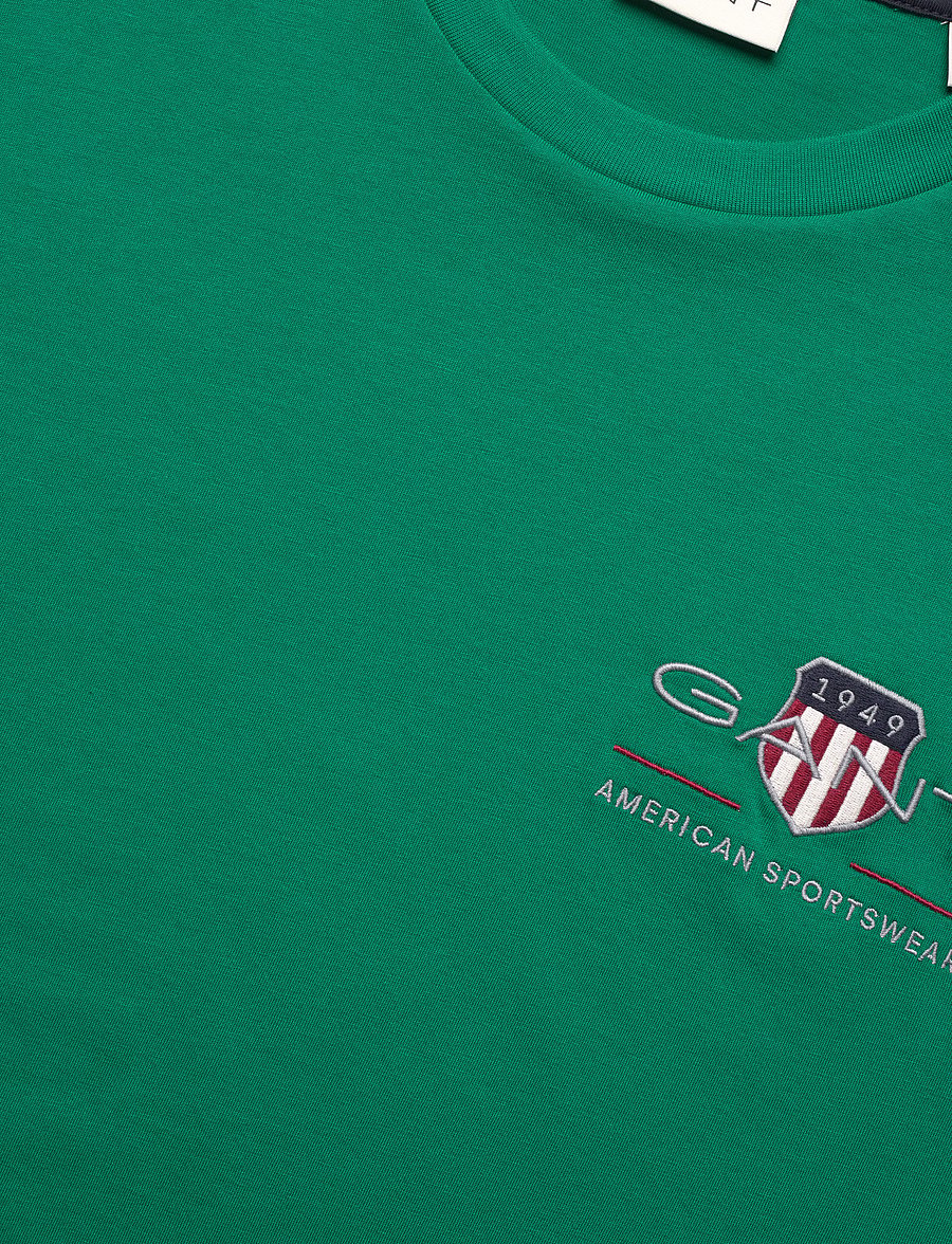 Gant - REG ARCHIVE SHIELD EMB SS T-SHIRT - kortärmade t-shirts - deep green - 2