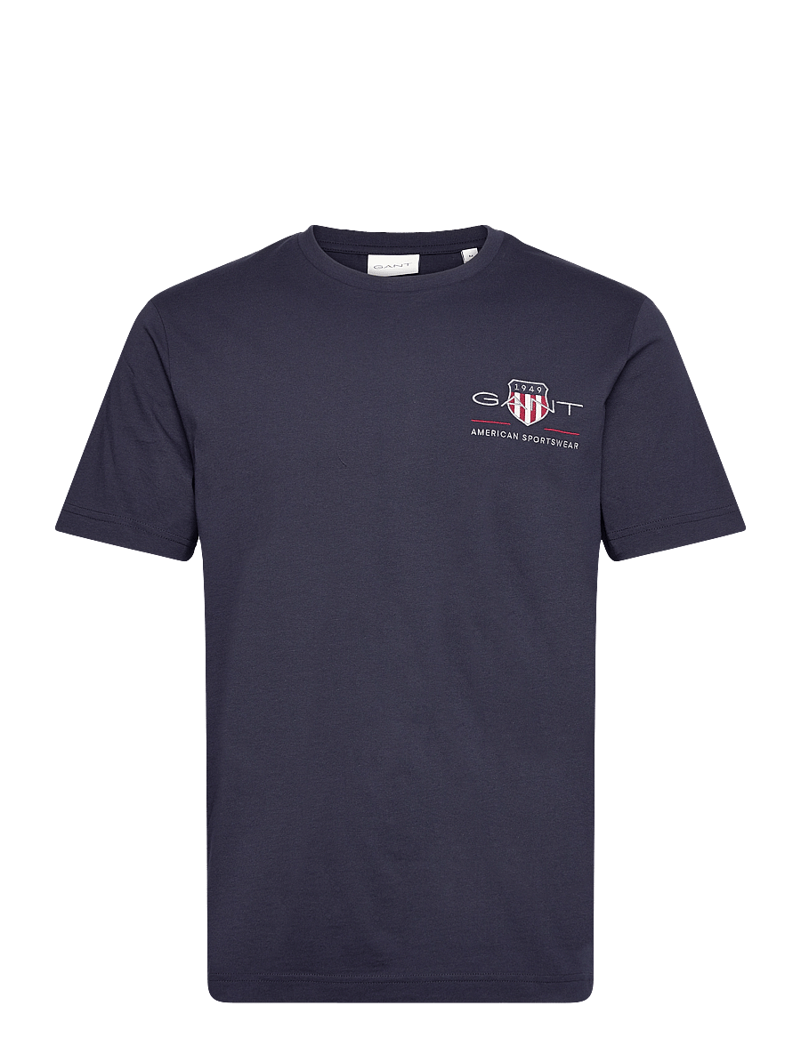 Gant - REG ARCHIVE SHIELD EMB SS T-SHIRT - t-shirts à manches courtes - evening blue - 1