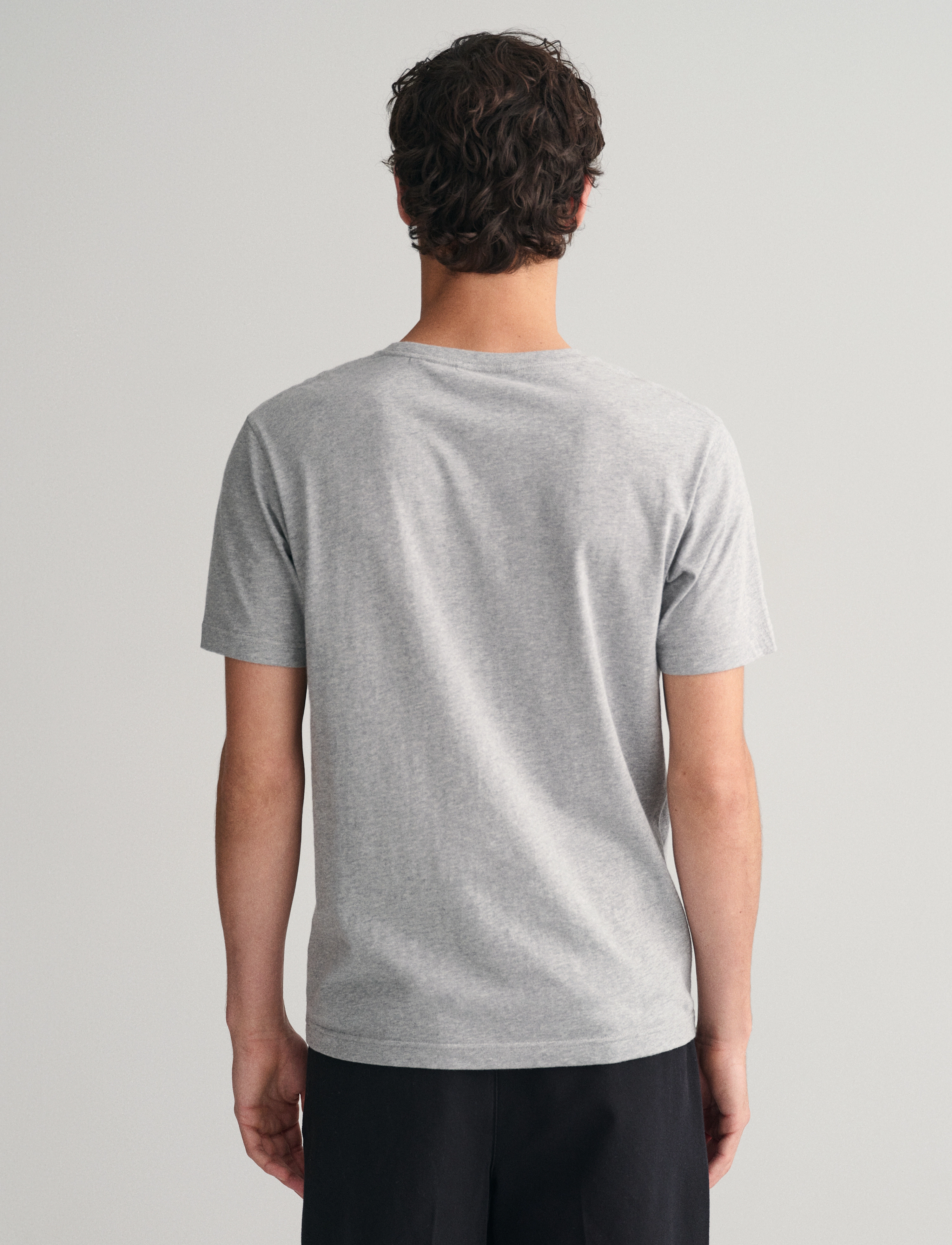 Gant - REG ARCHIVE SHIELD EMB SS T-SHIRT - kortærmede t-shirts - grey melange - 3