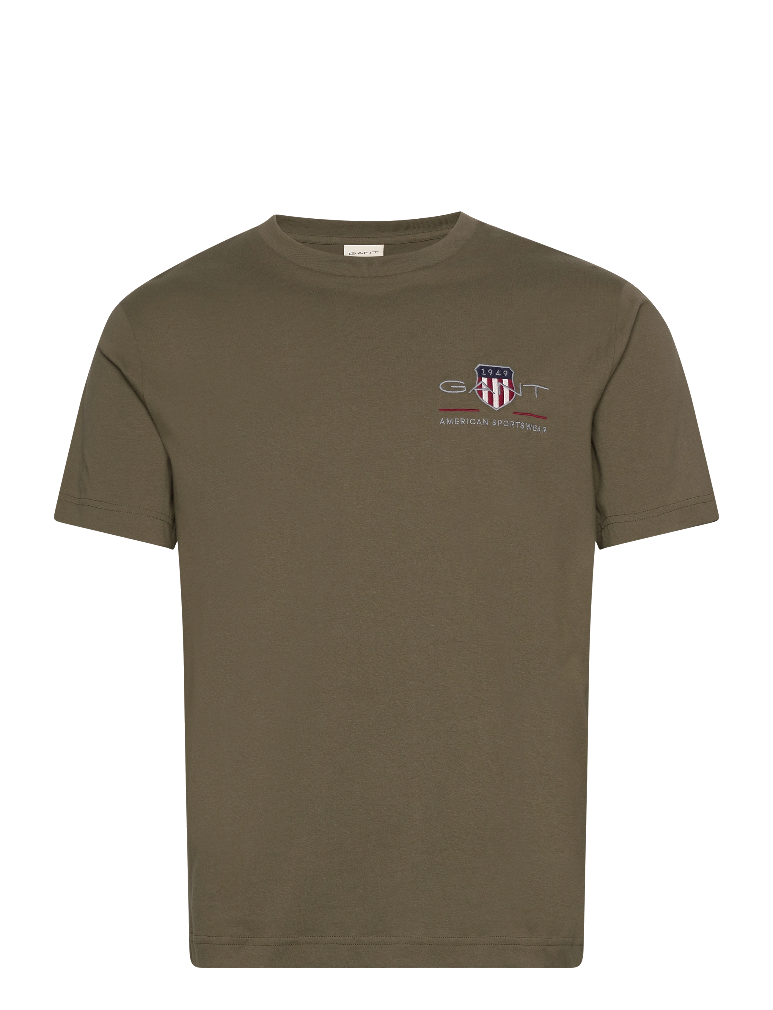Gant - REG ARCHIVE SHIELD EMB SS T-SHIRT - kortärmade t-shirts - juniper green - 1
