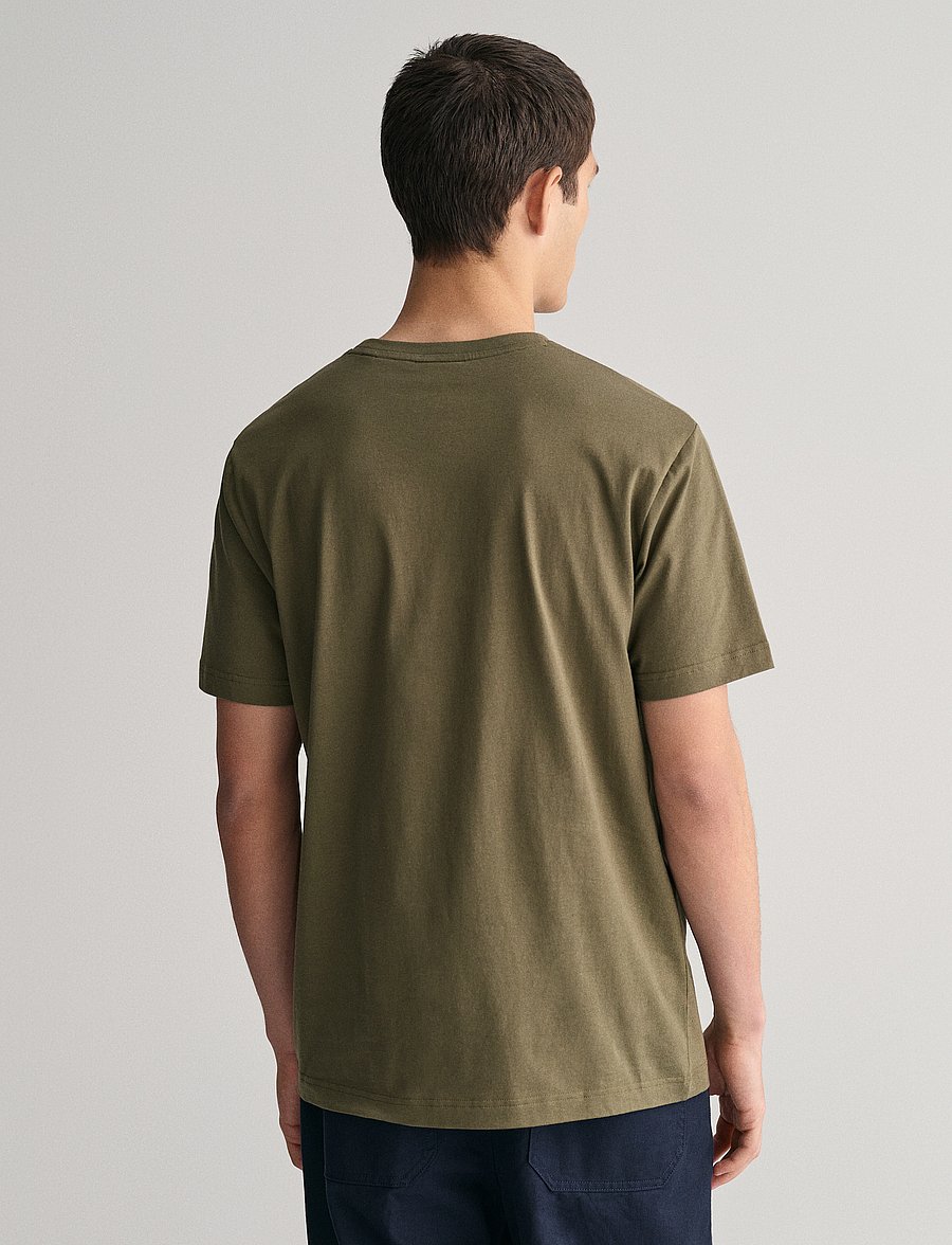 Gant - REG ARCHIVE SHIELD EMB SS T-SHIRT - kortärmade t-shirts - juniper green - 3