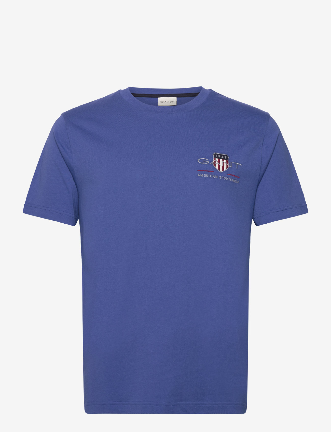 GANT - REG ARCHIVE SHIELD EMB SS T-SHIRT - kortärmade t-shirts - rich blue - 0