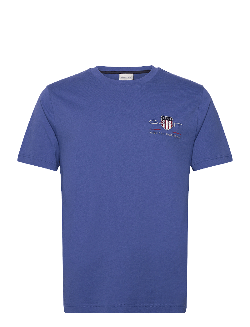 GANT - REG ARCHIVE SHIELD EMB SS T-SHIRT - kortärmade t-shirts - rich blue - 0