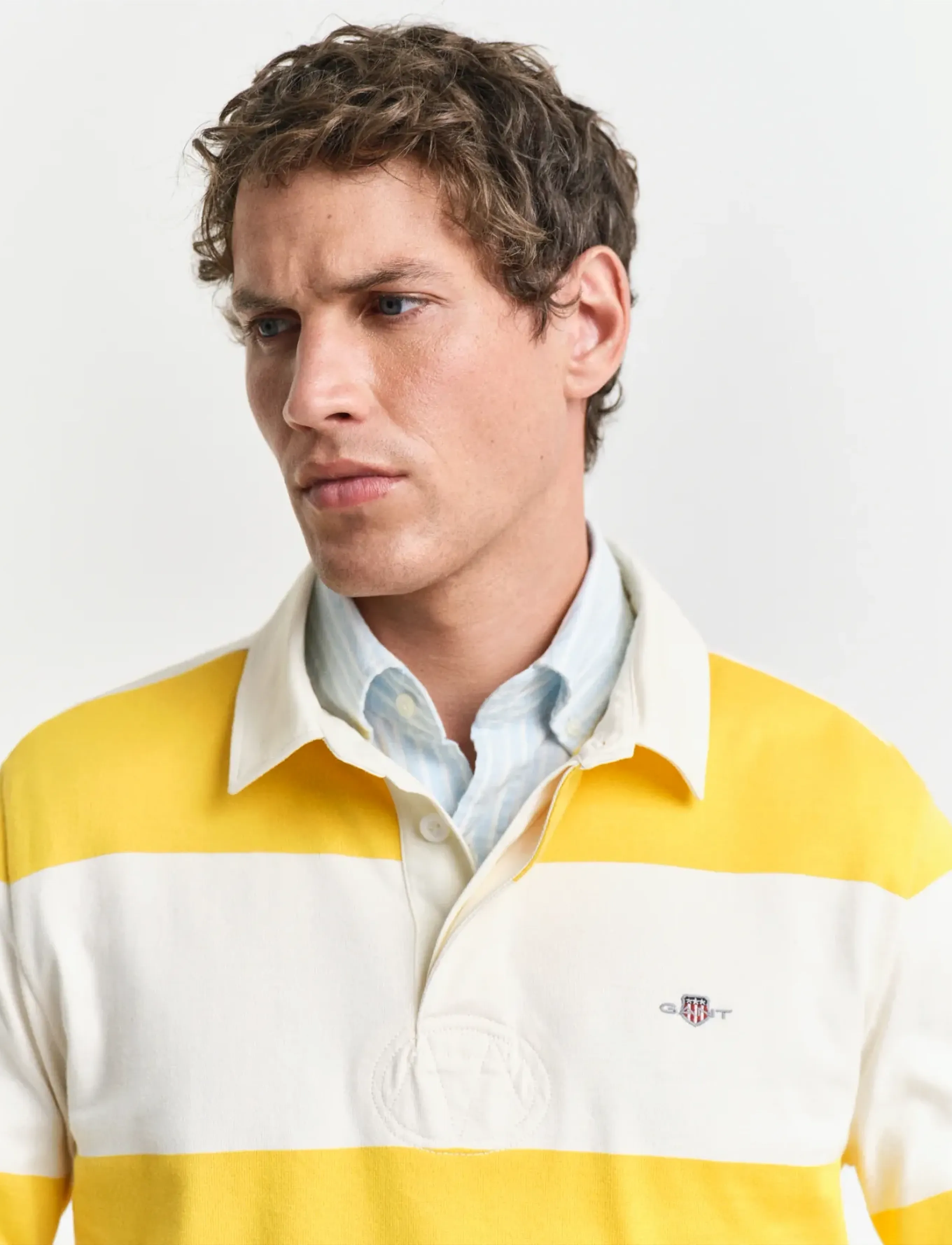 Gant - BARSTRIPE RUGGER - long-sleeved polos - daffodil yellow - 4