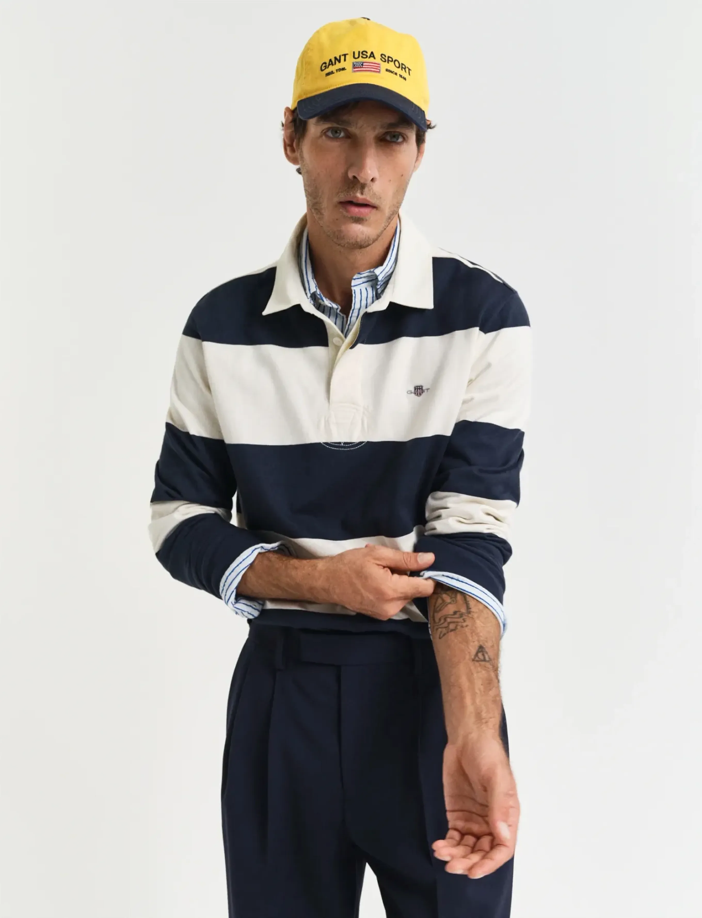 GANT BARSTRIPE RUGGER - Tøj - EVENING BLUE / blue