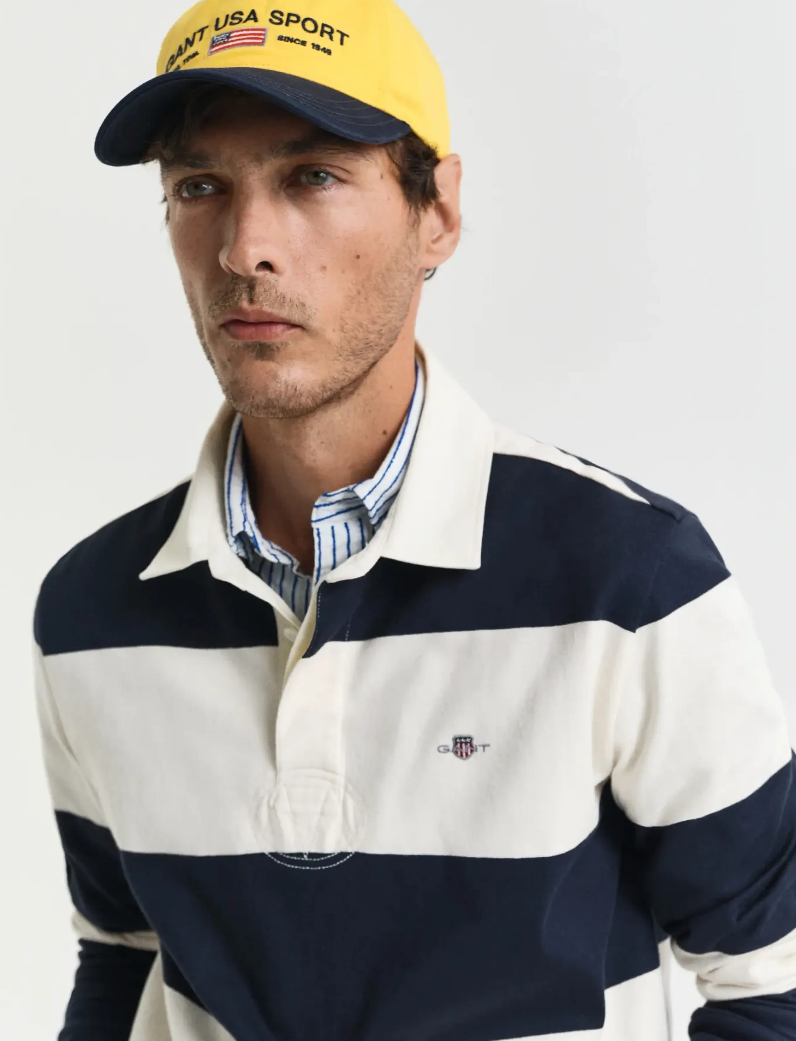 Gant - BARSTRIPE RUGGER - long-sleeved polos - evening blue - 4