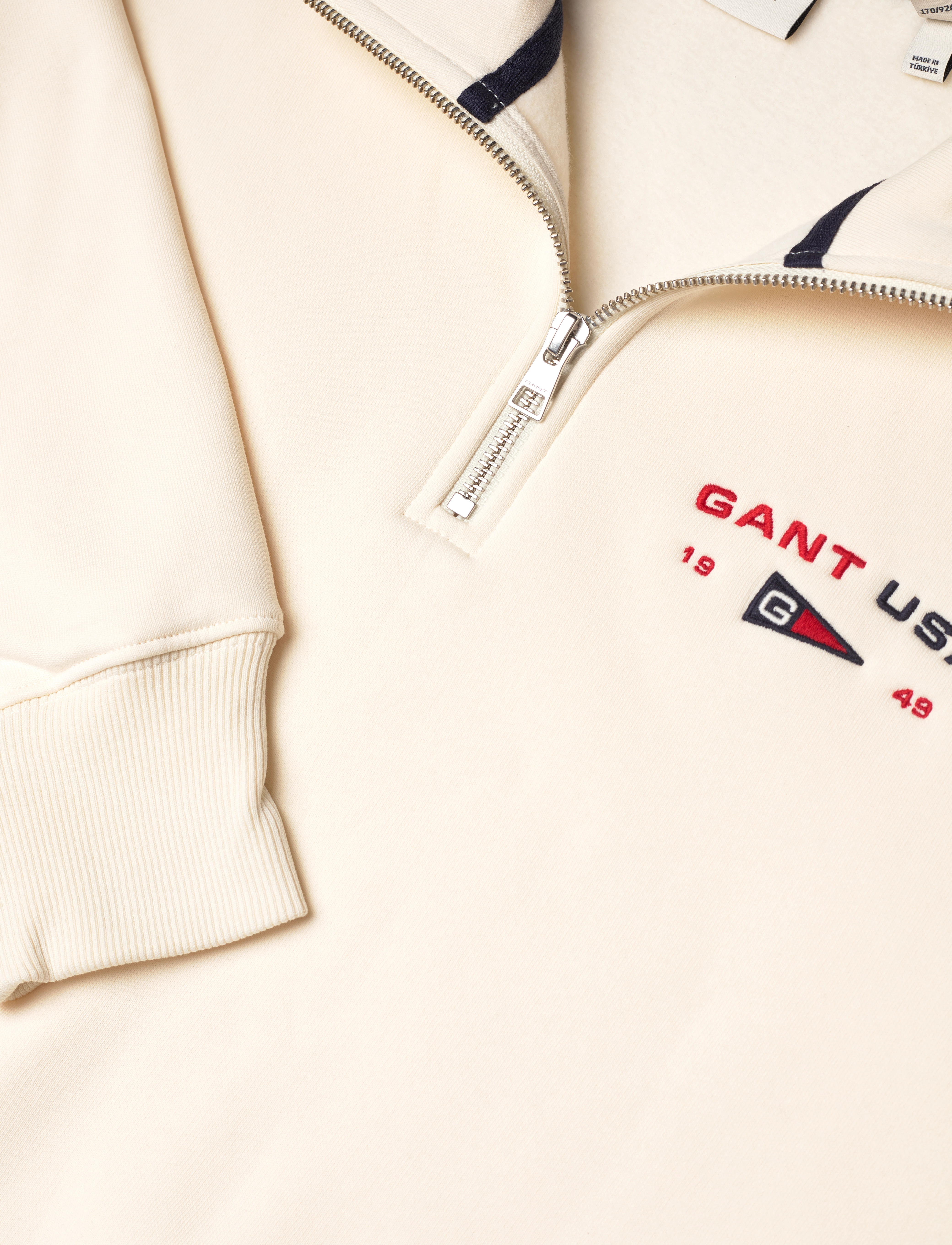 GANT - GRAPHIC HALF ZIP - cream - 2
