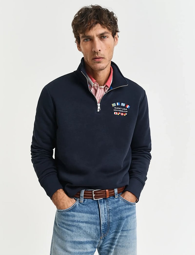 GANT - GRAPHIC HALF ZIP - shop by occasion - evening blue - 0