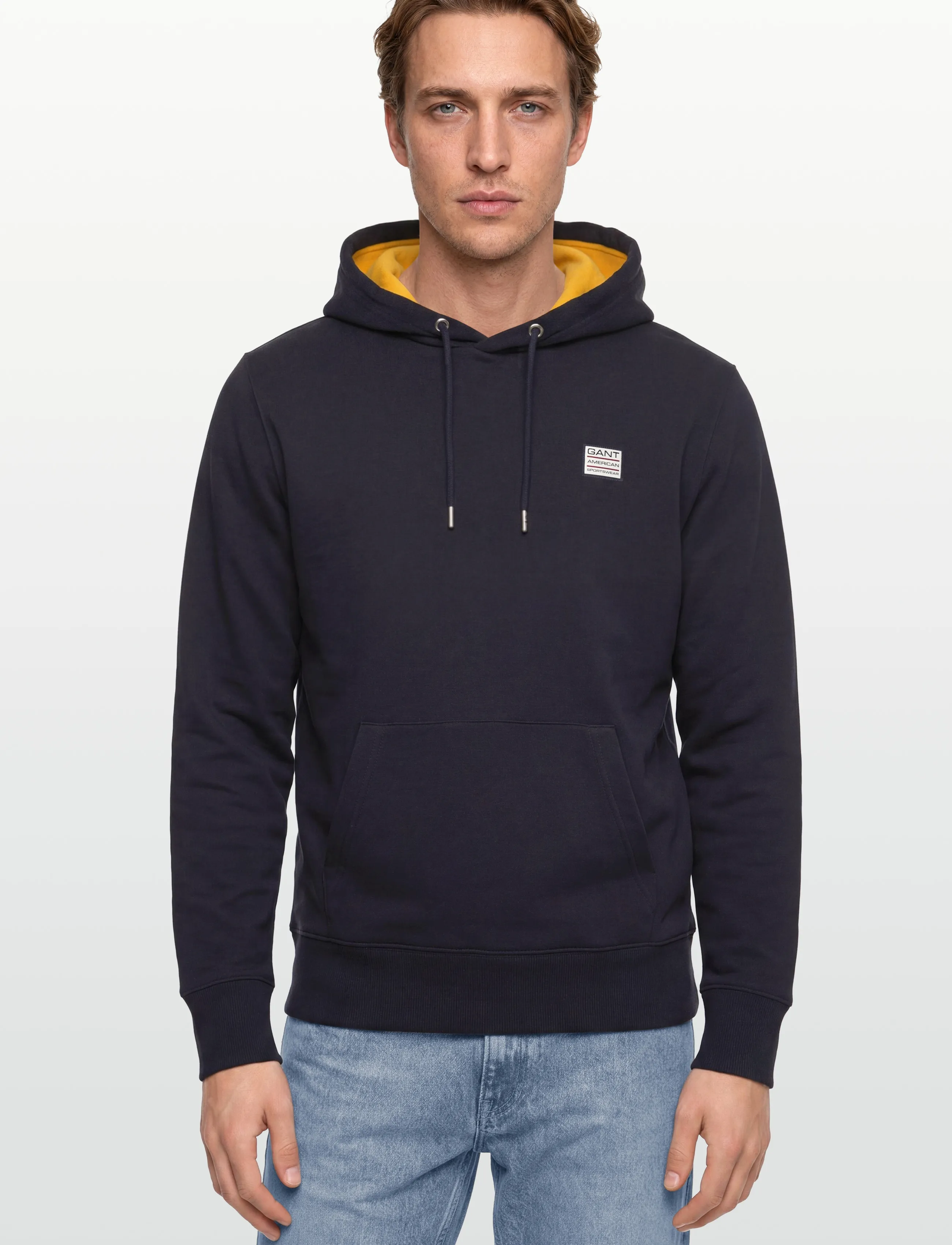 Gant - CONTRAST SWEAT HOODIE - sportiska stila džemperi - evening blue - 3