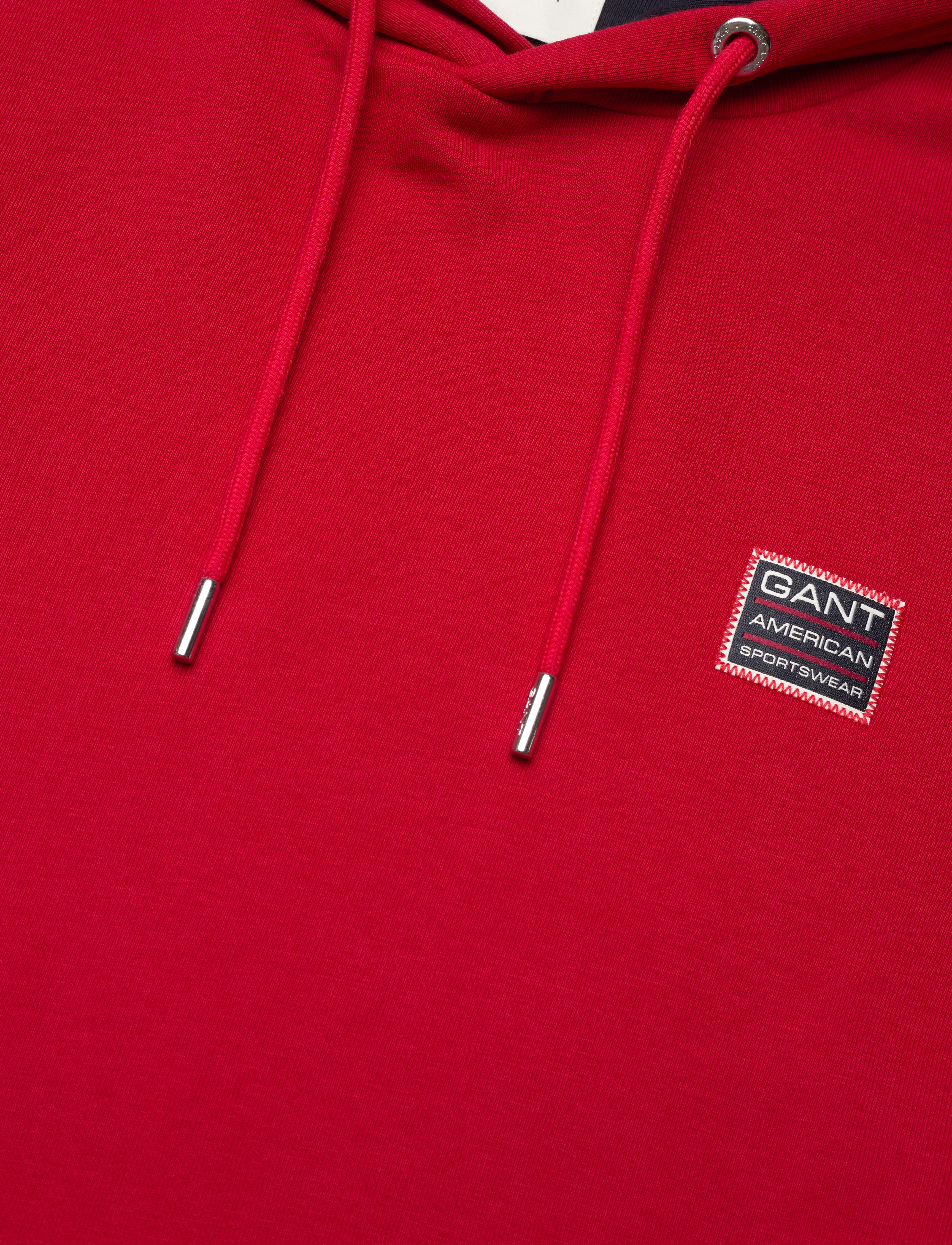Gant - CONTRAST SWEAT HOODIE - hættetrøjer - ruby red - 2