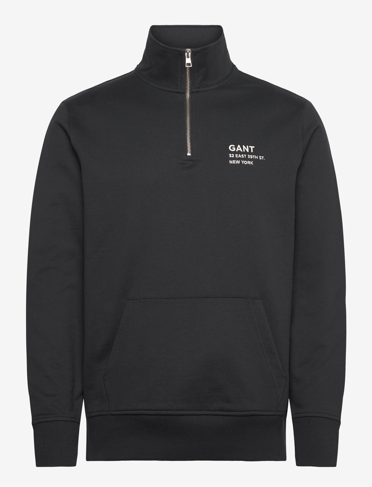 GANT - SMALL GRAPHIC HALF ZIP SWEAT - collegepaidat - black - 0
