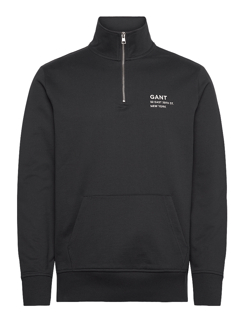 GANT - SMALL GRAPHIC HALF ZIP SWEAT - truien - black - 0