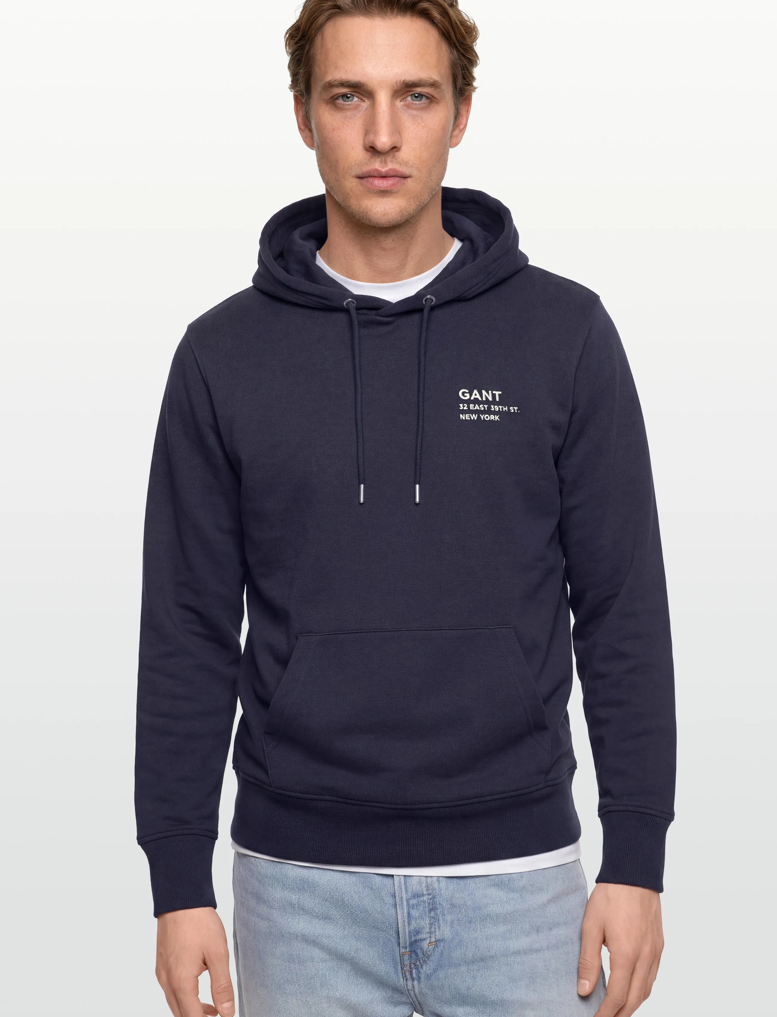 Gant - SMALL GRAPHIC SWEAT HOODIE - sportiska stila džemperi - evening blue - 3