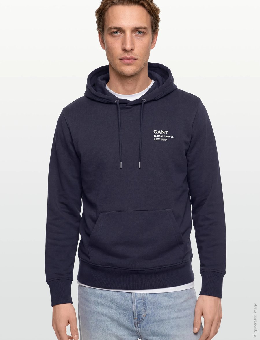 Gant - SMALL GRAPHIC SWEAT HOODIE - kapuzenpullover - evening blue - 3