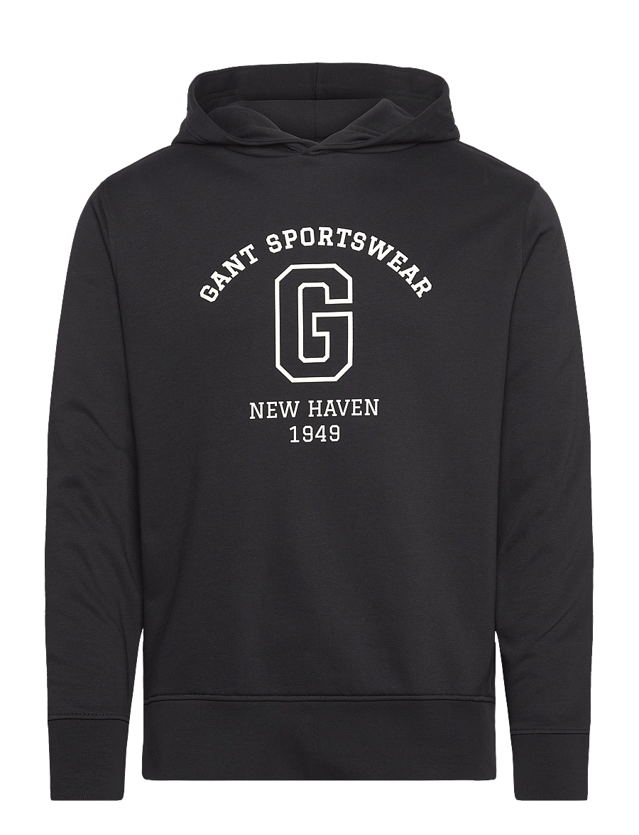 Gant - GRAPHIC SWEAT HOODIE - hupparit - black - 0