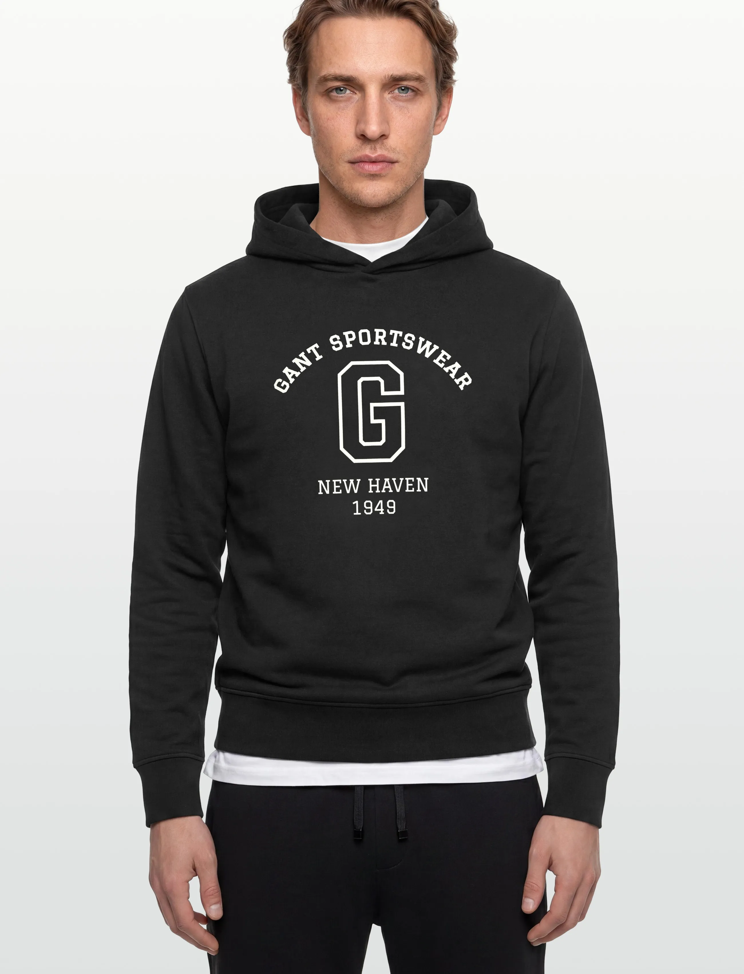 Gant - GRAPHIC SWEAT HOODIE - džemperiai su gobtuvu - black - 3