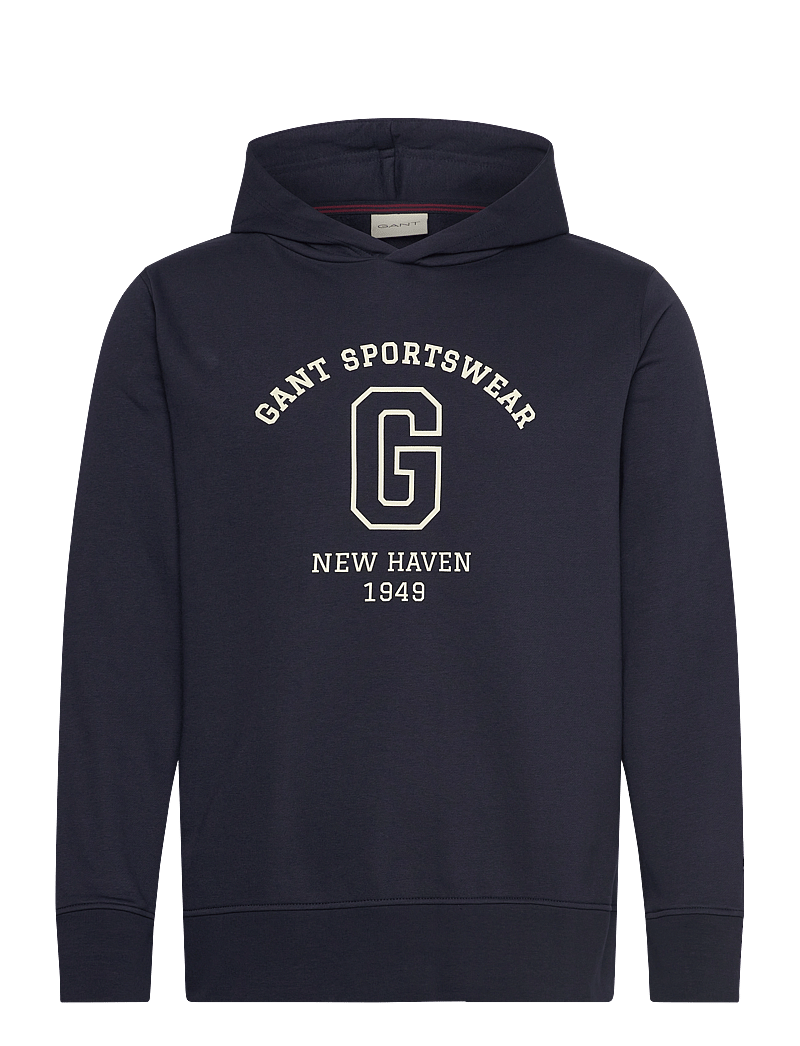 GANT - GRAPHIC SWEAT HOODIE - džemperi ar kapuci - evening blue - 0