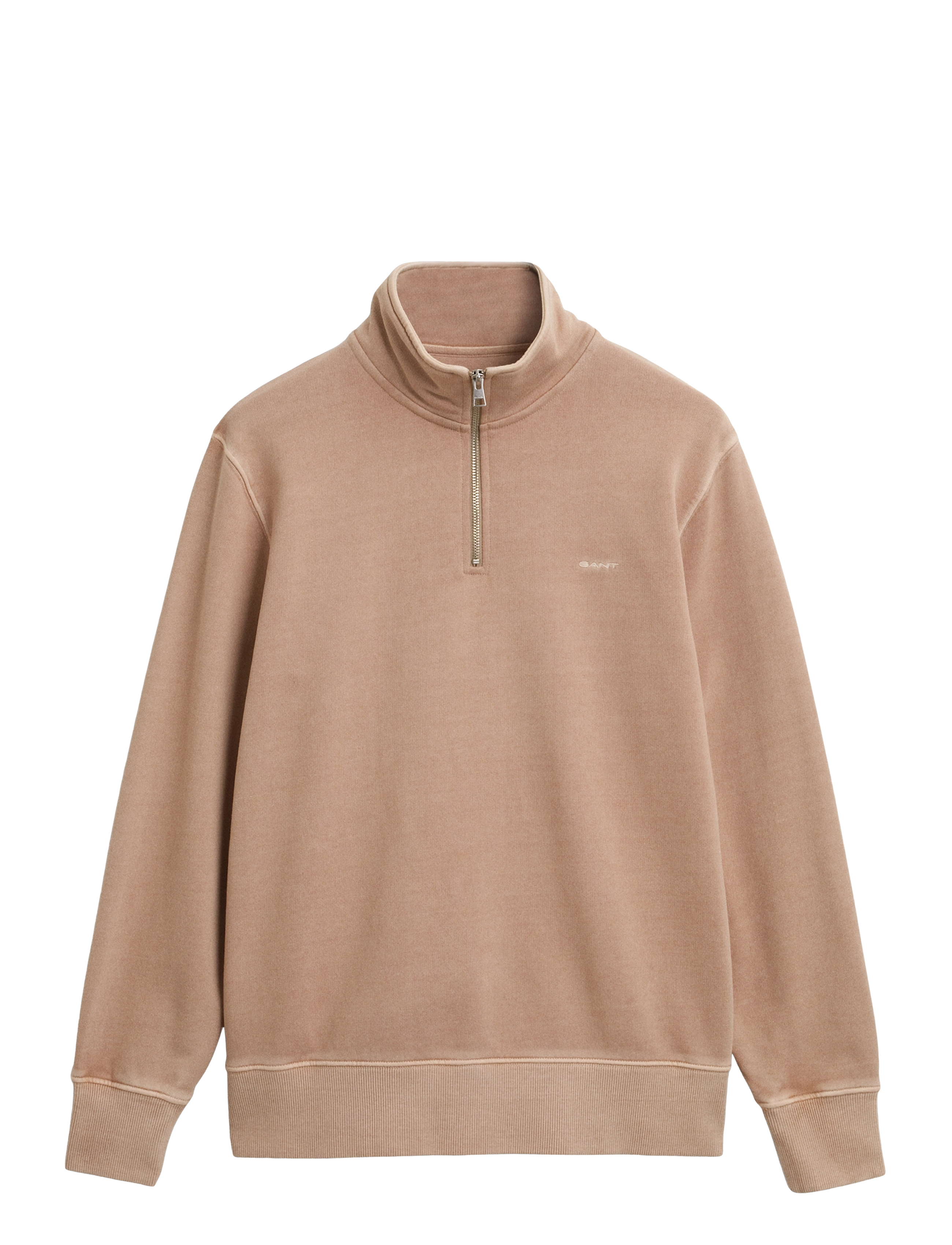 Gant Sunfaded Half Zip Sweat, Mænd, Half Zip Sweatshirt, Beige, Str: L