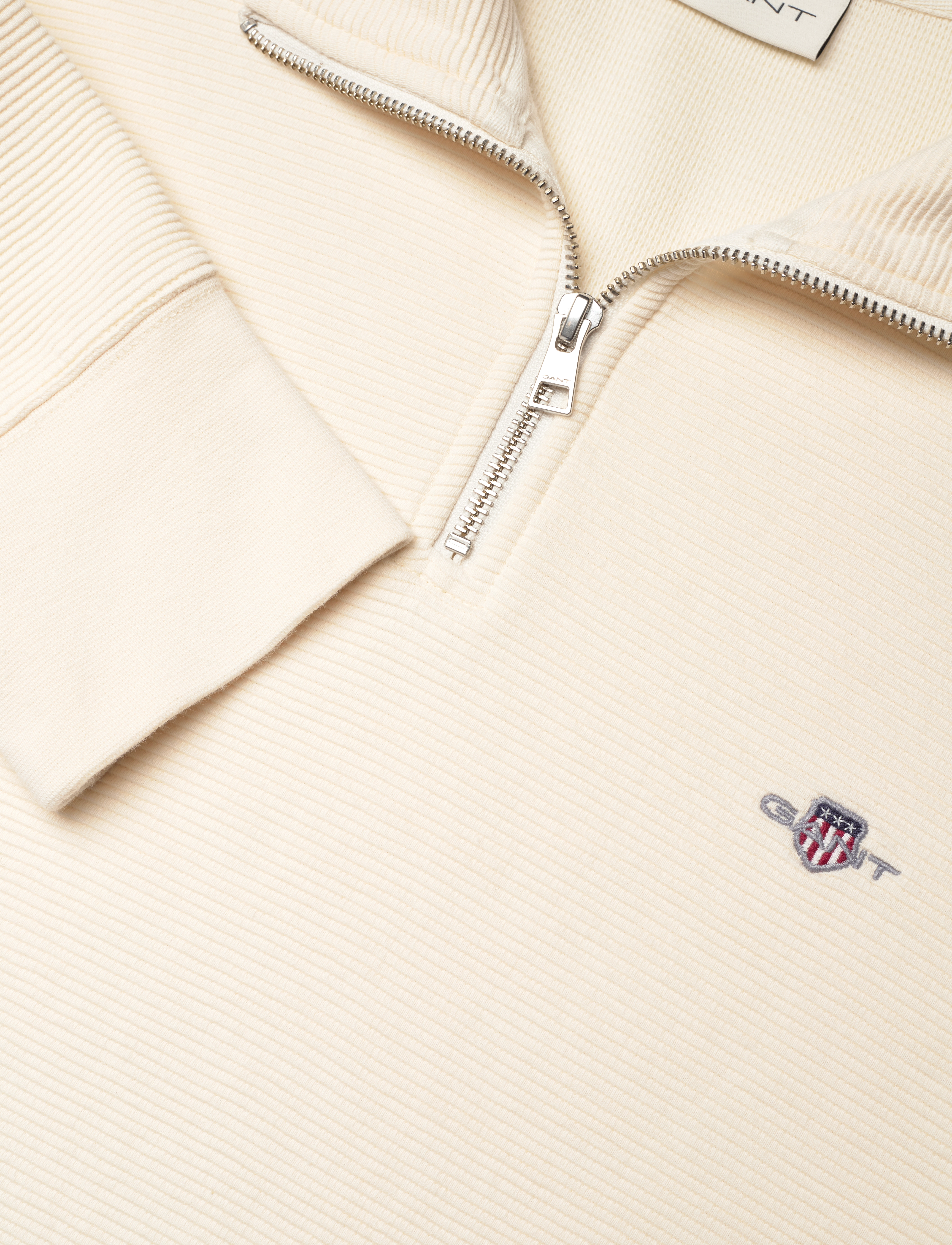 Gant - TEXTURE HALF-ZIP - sweatshirts - cream - 2