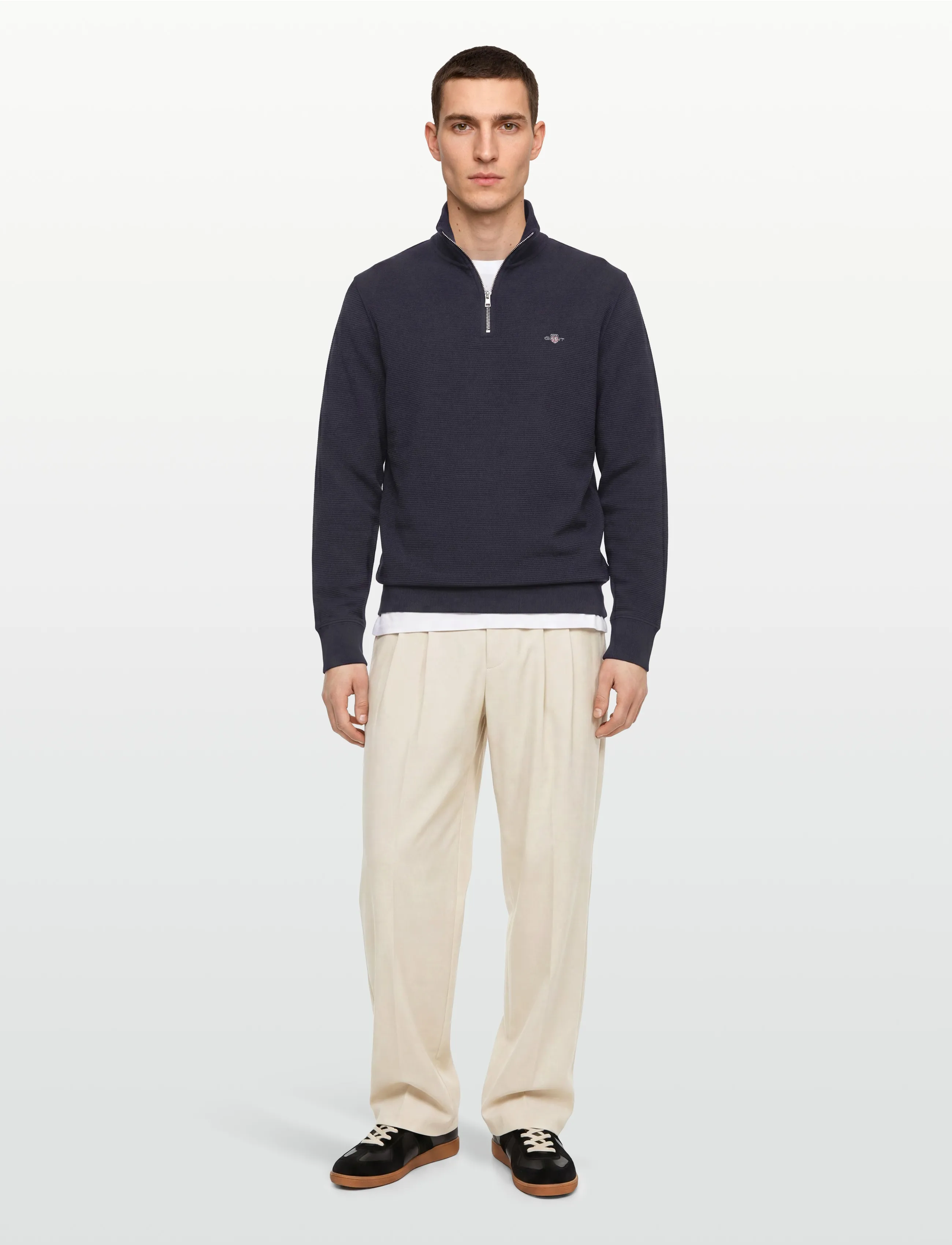 Gant - TEXTURE HALF-ZIP - evening blue - 0