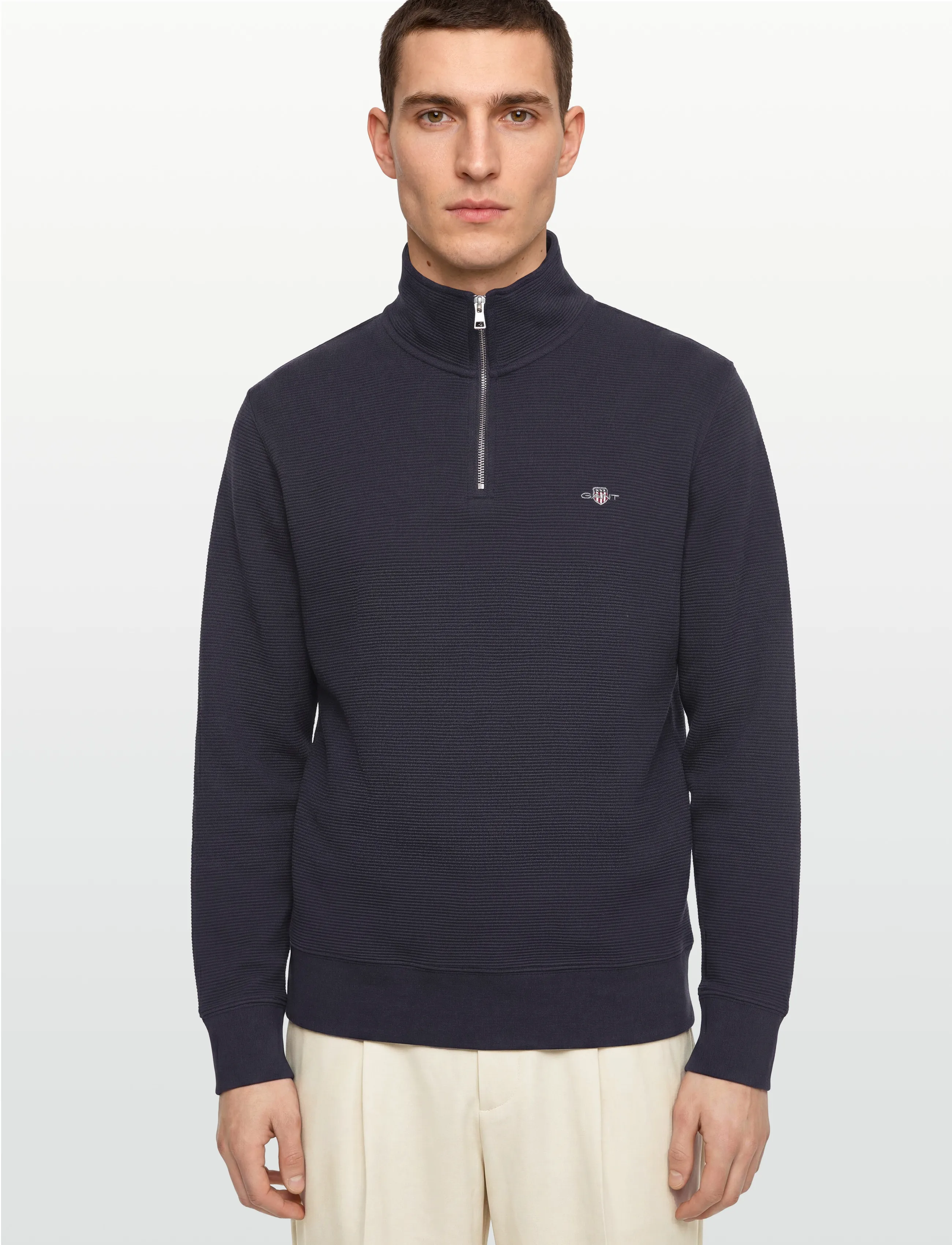 Gant - TEXTURE HALF-ZIP - evening blue - 3