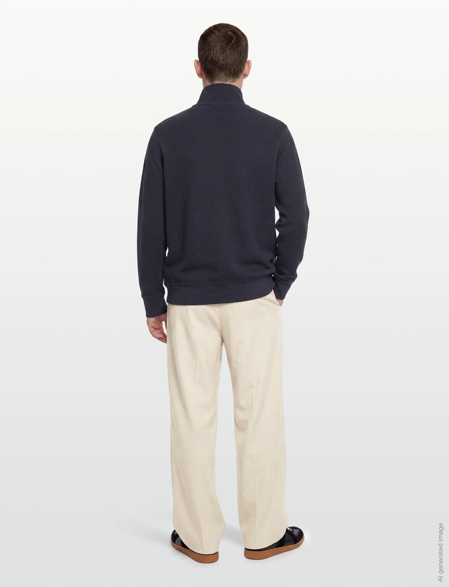 Gant - TEXTURE HALF-ZIP - sweatshirts - evening blue - 4