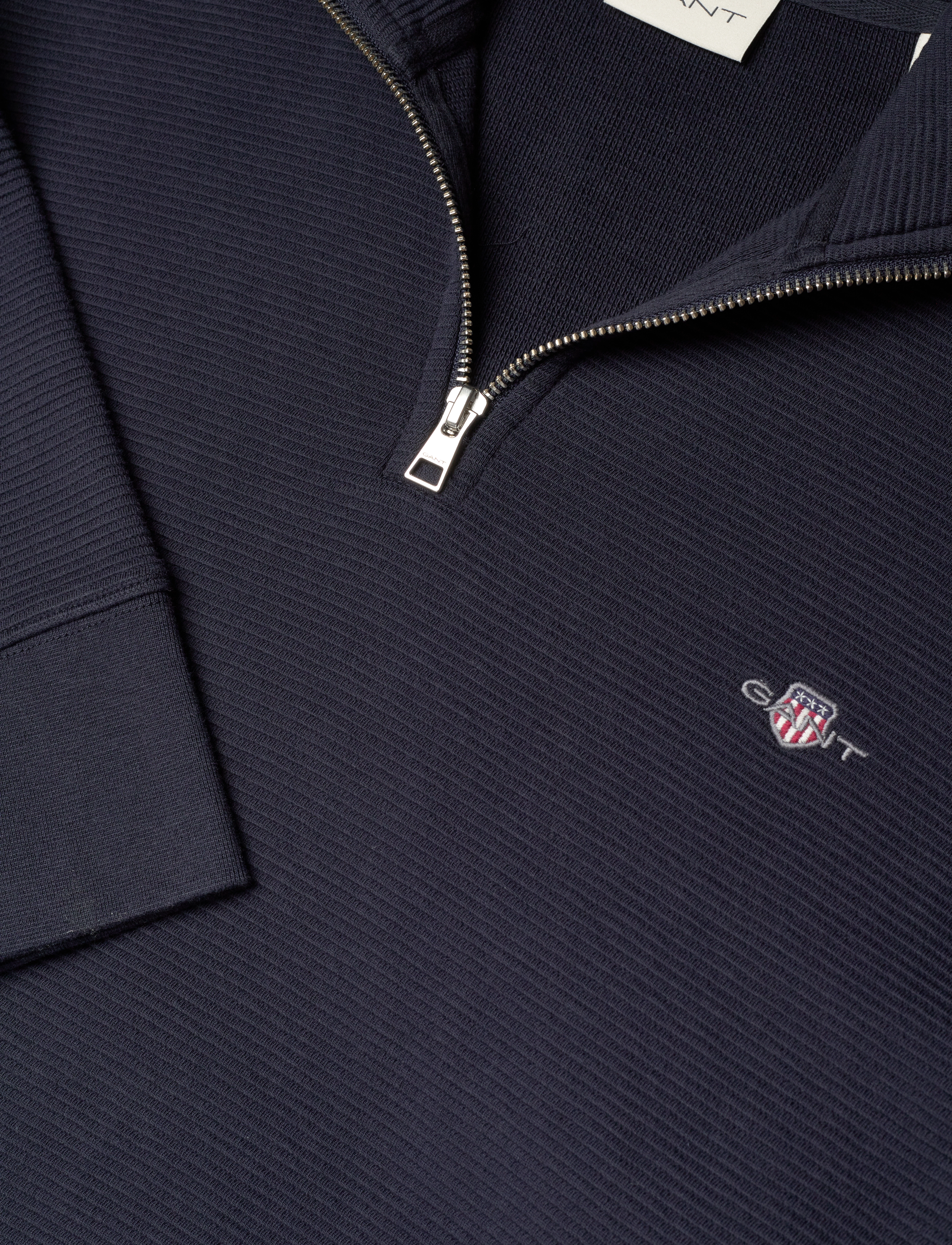 Gant - TEXTURE HALF-ZIP - sweatshirts - evening blue - 2