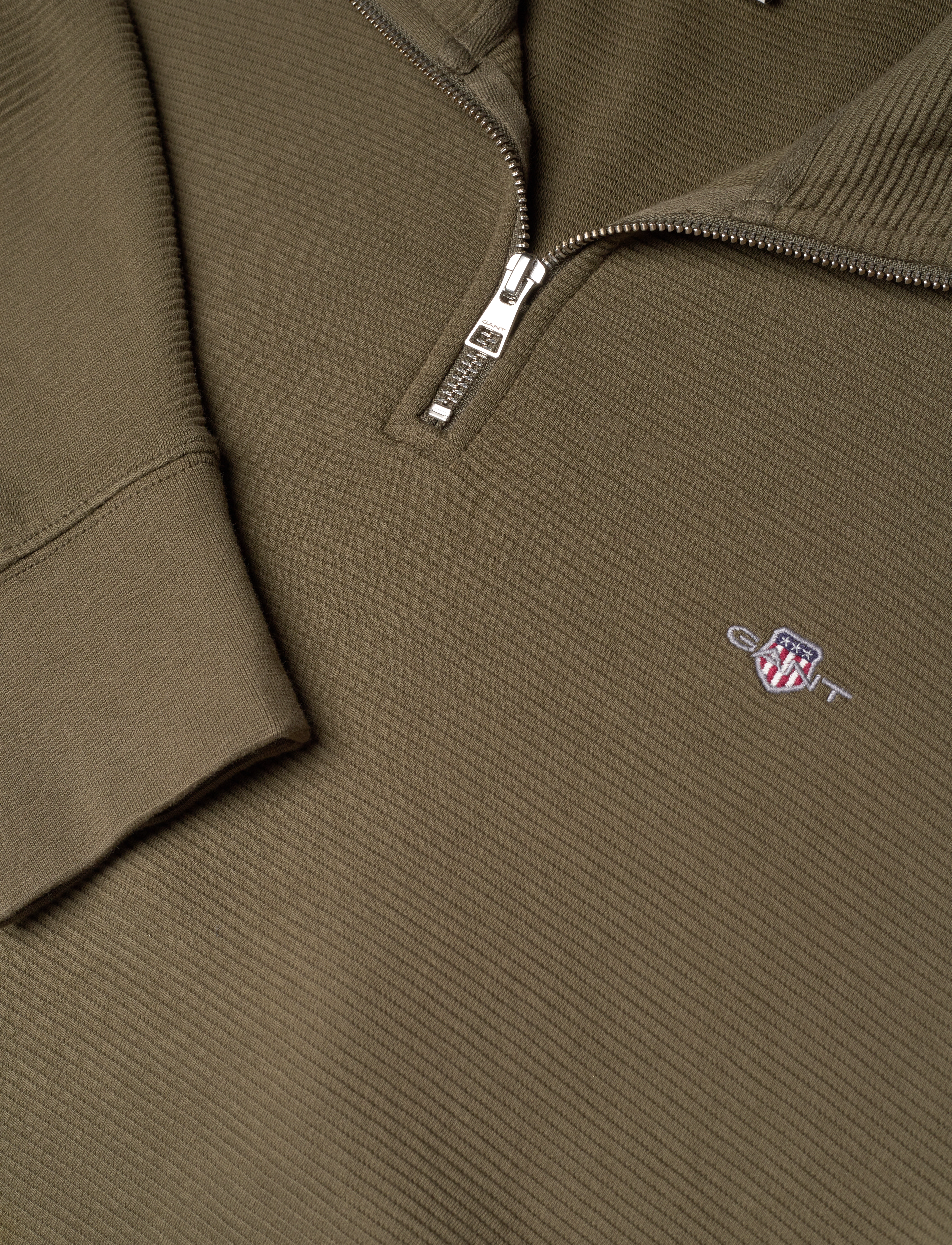 Gant - TEXTURE HALF-ZIP - sweatshirts - juniper green - 2