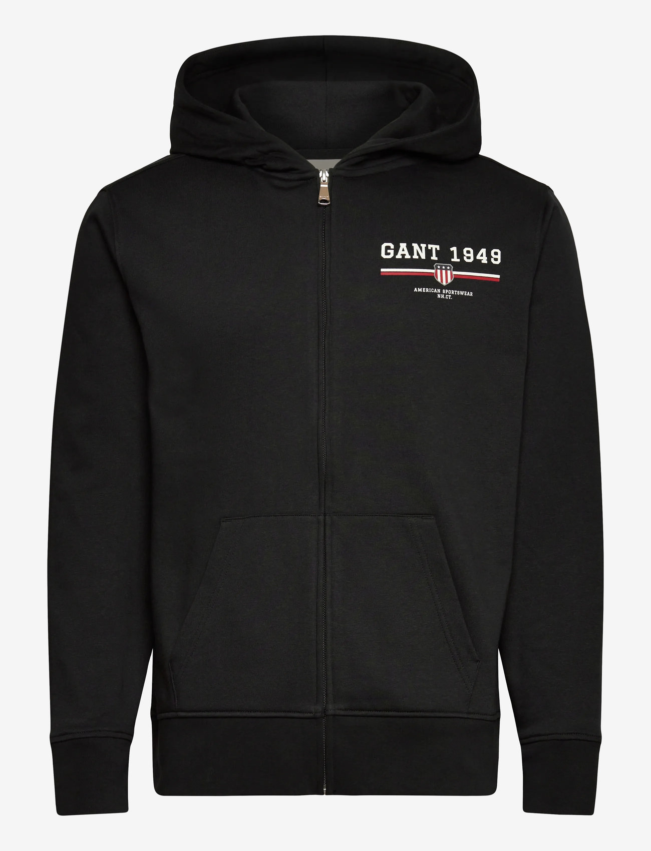 GANT - GRAPHIC FULL ZIP HOODIE - hættetrøjer - black - 0