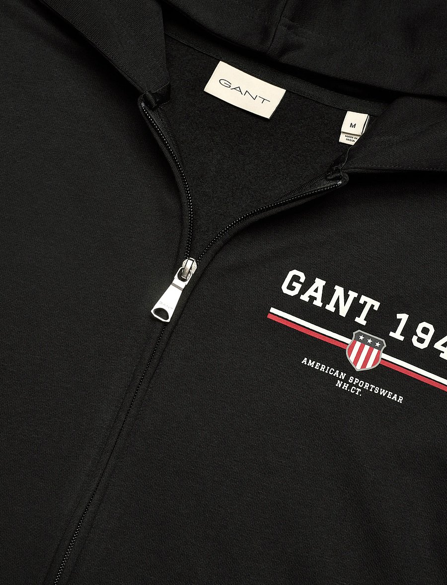 Gant - GRAPHIC FULL ZIP HOODIE - sweats à capuche - black - 2