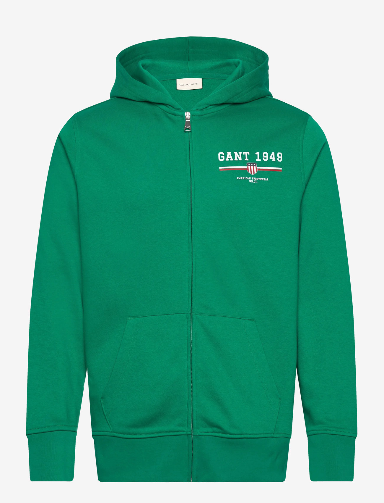 GANT - GRAPHIC FULL ZIP HOODIE - hættetrøjer - deep green - 0