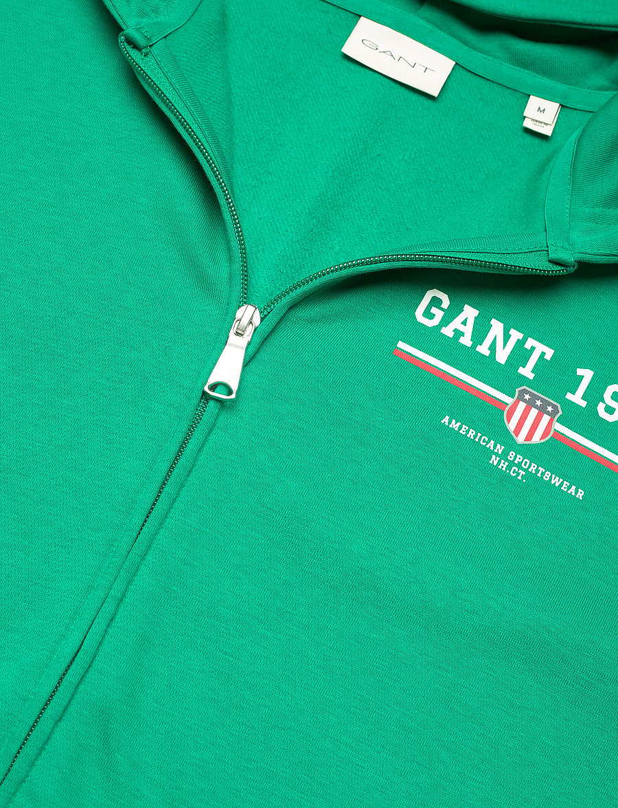 Gant - GRAPHIC FULL ZIP HOODIE - kapuutsiga dressipluusid - deep green - 2