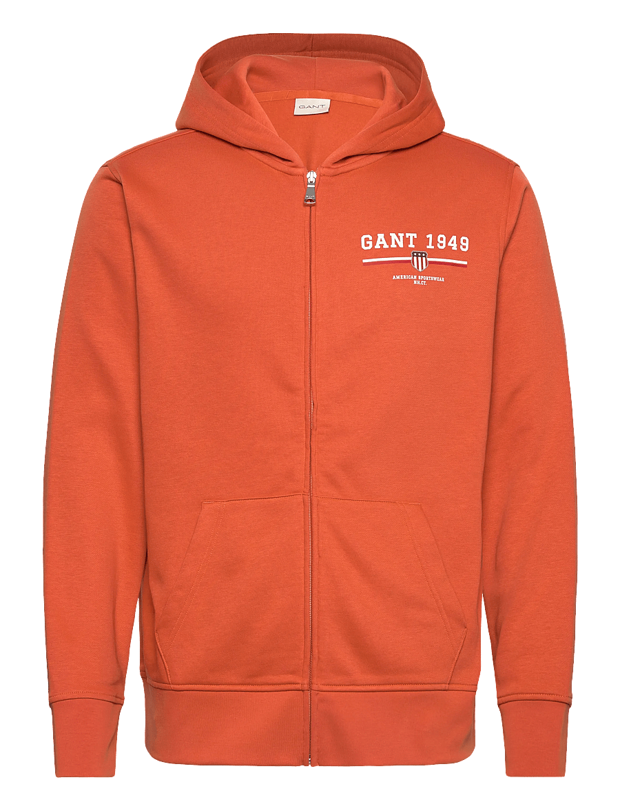 Gant - GRAPHIC FULL ZIP HOODIE - sweats à capuche - deep orange - 0