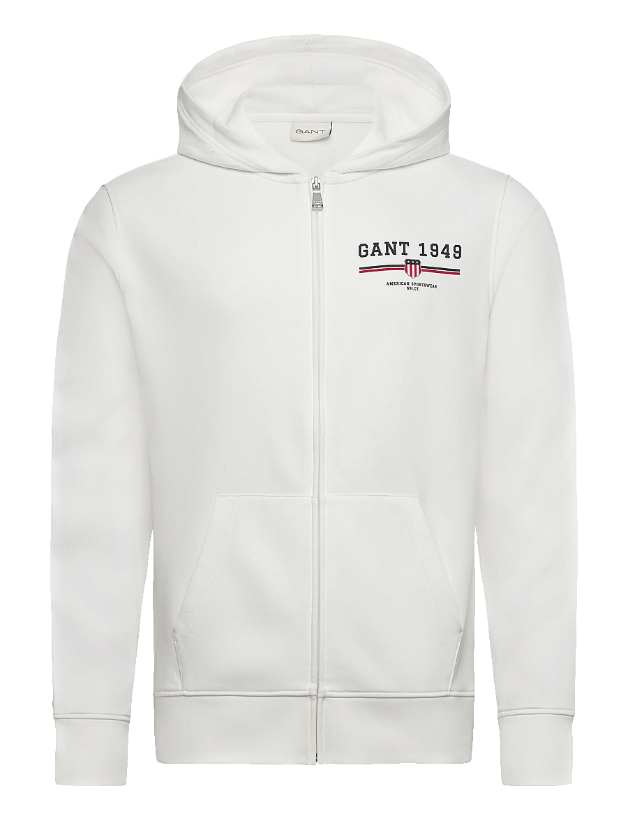 Gant - GRAPHIC FULL ZIP HOODIE - sweats à capuche - eggshell - 0