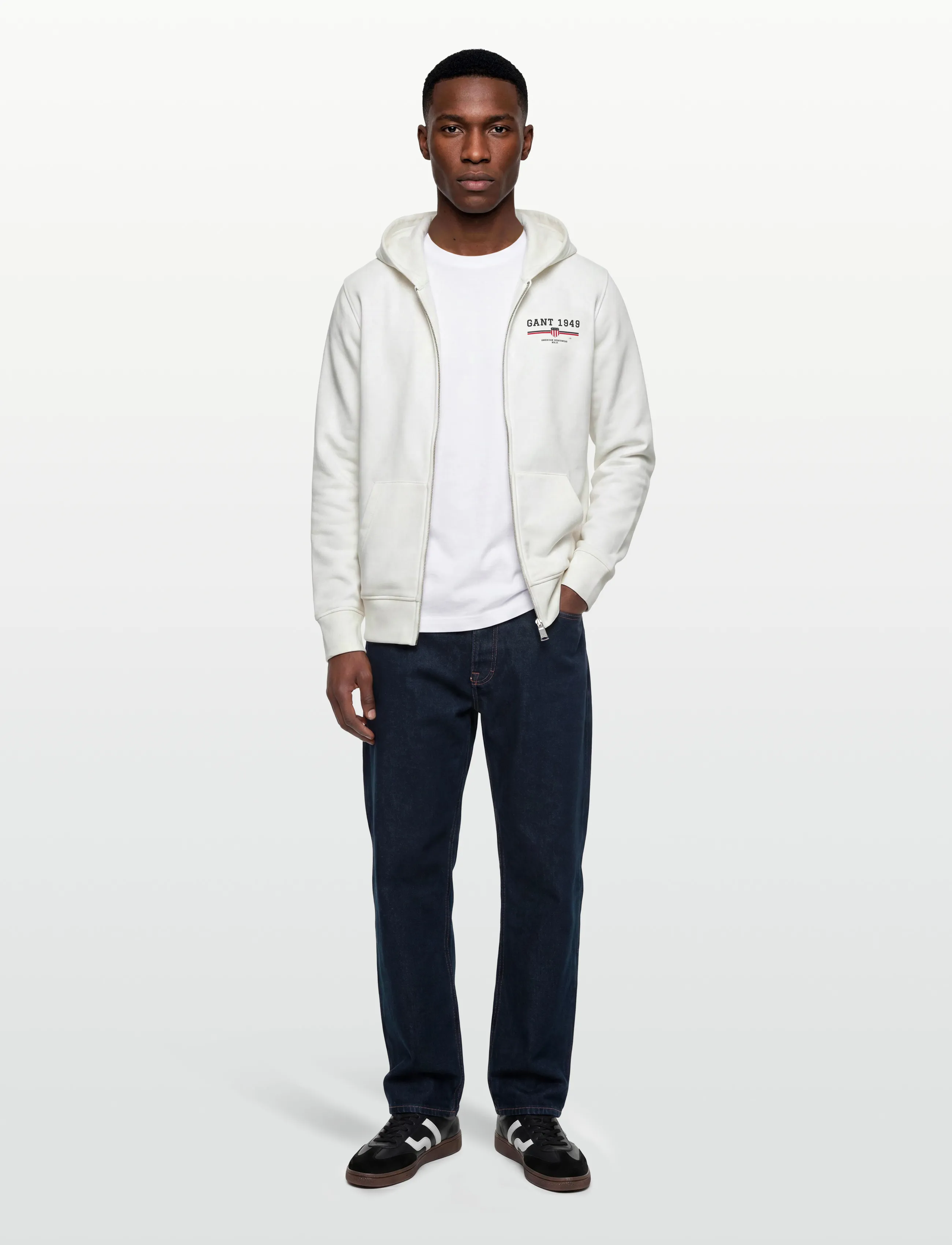 Gant GRAPHIC FULL ZIP HOODIE - Osta olukorra järgi - EGGSHELL / white